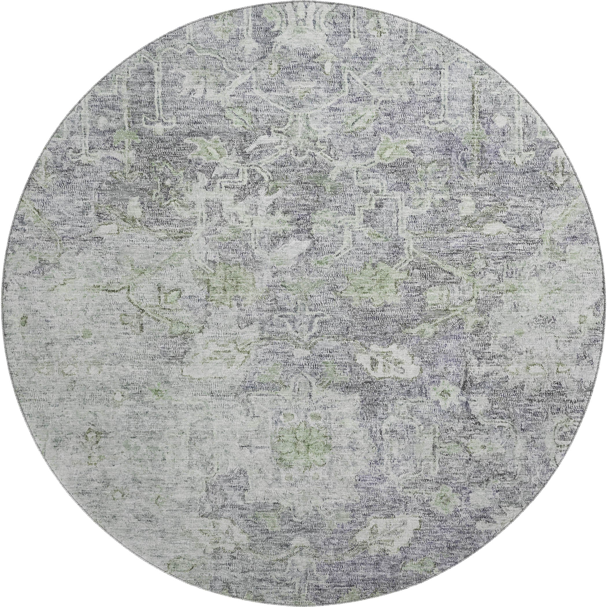 Marrakech Machine Washable Traditional Plum Purple Rug 8' x 8' #shape_Round