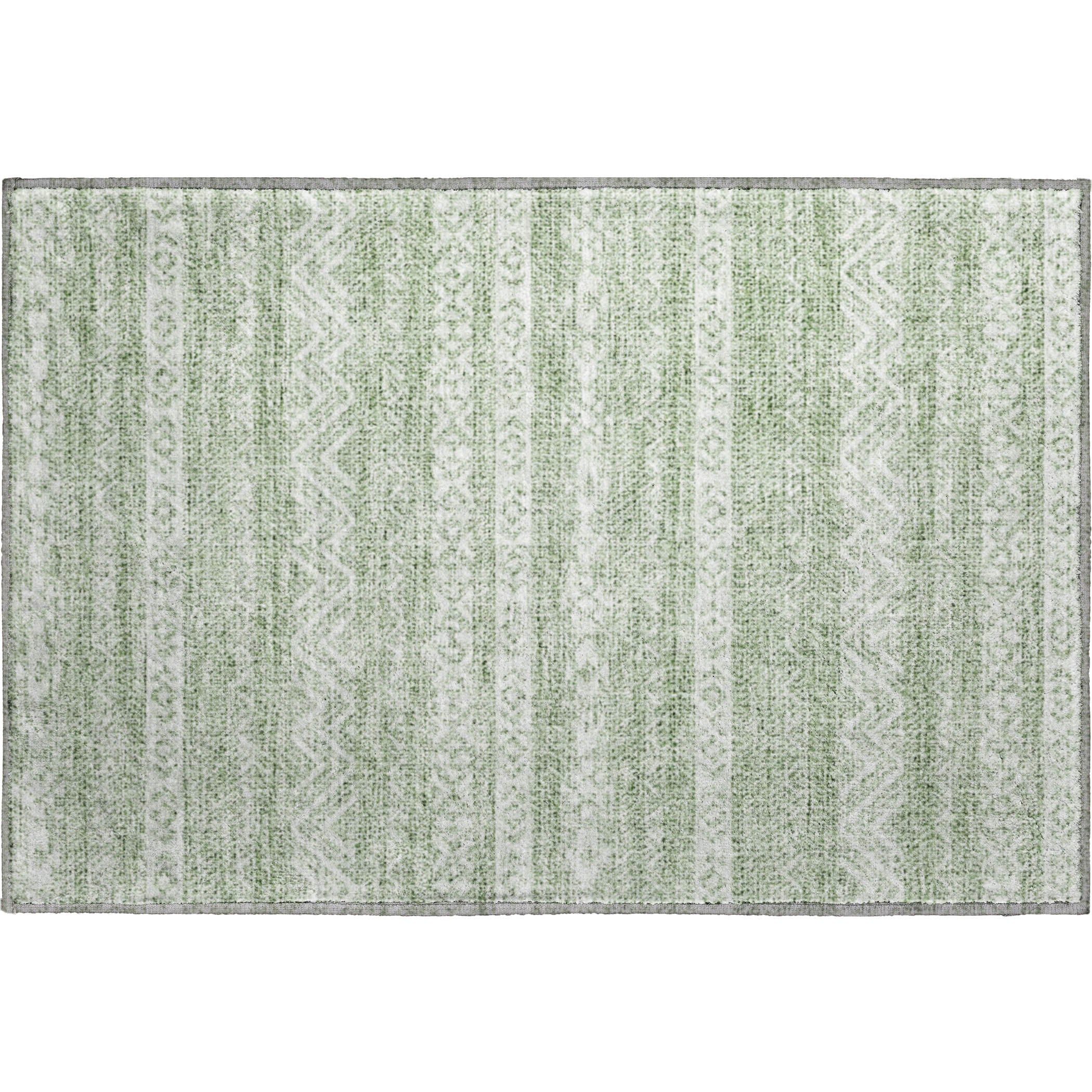 Sarajevo Machine Washable Transitional Aloe Green Rug 1'8" x 2'6" #shape_Rectangle