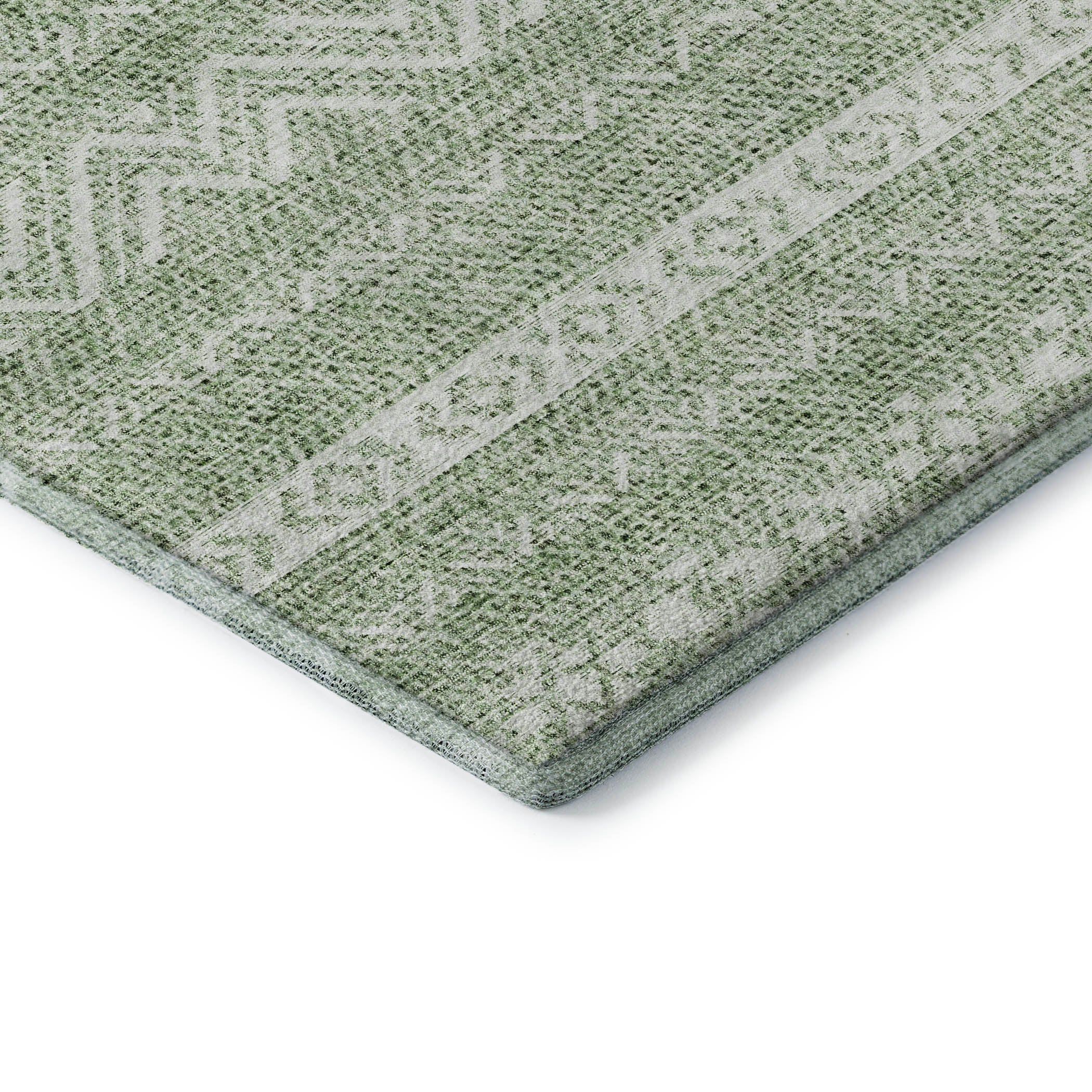 Sarajevo Machine Washable Transitional Aloe Green Rug 1'8" x 2'6" #shape_Rectangle