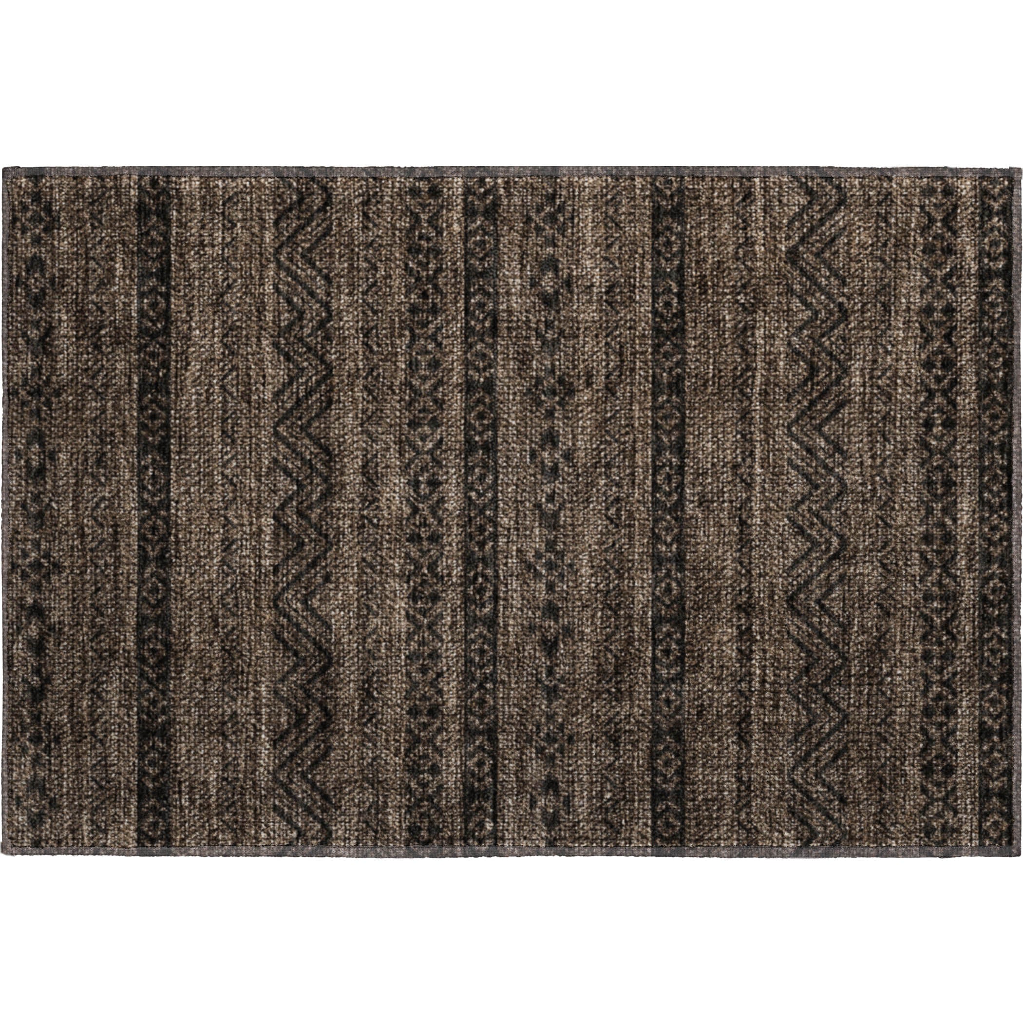Sarajevo Machine Washable Transitional Chocolate Brown Rug 1'8" x 2'6" #shape_Rectangle