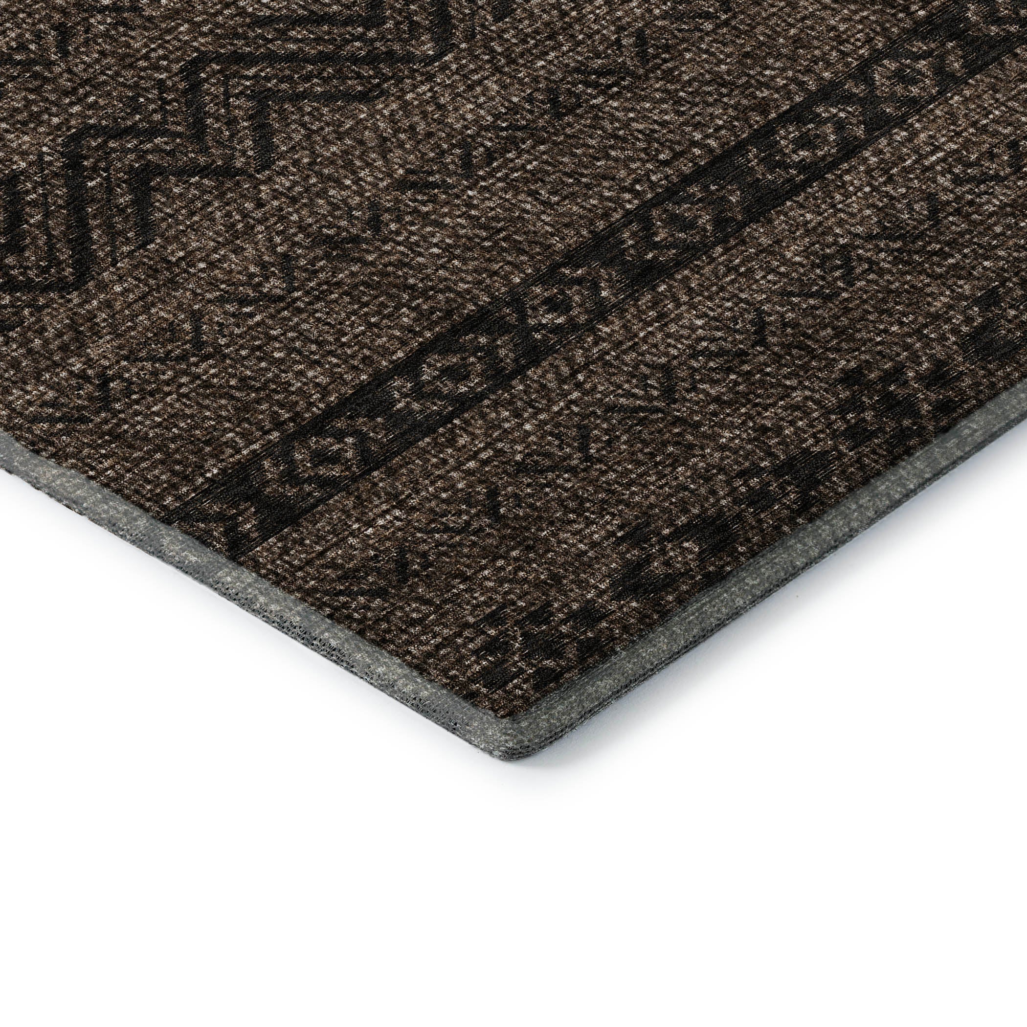 Sarajevo Machine Washable Transitional Chocolate Brown Rug 1'8" x 2'6" #shape_Rectangle