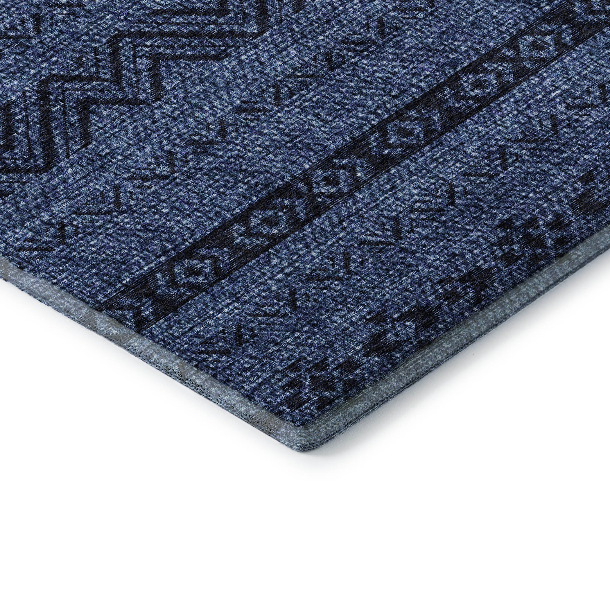 Sarajevo Machine Washable Transitional Navy Blue Rug 1'8" x 2'6" #shape_Rectangle