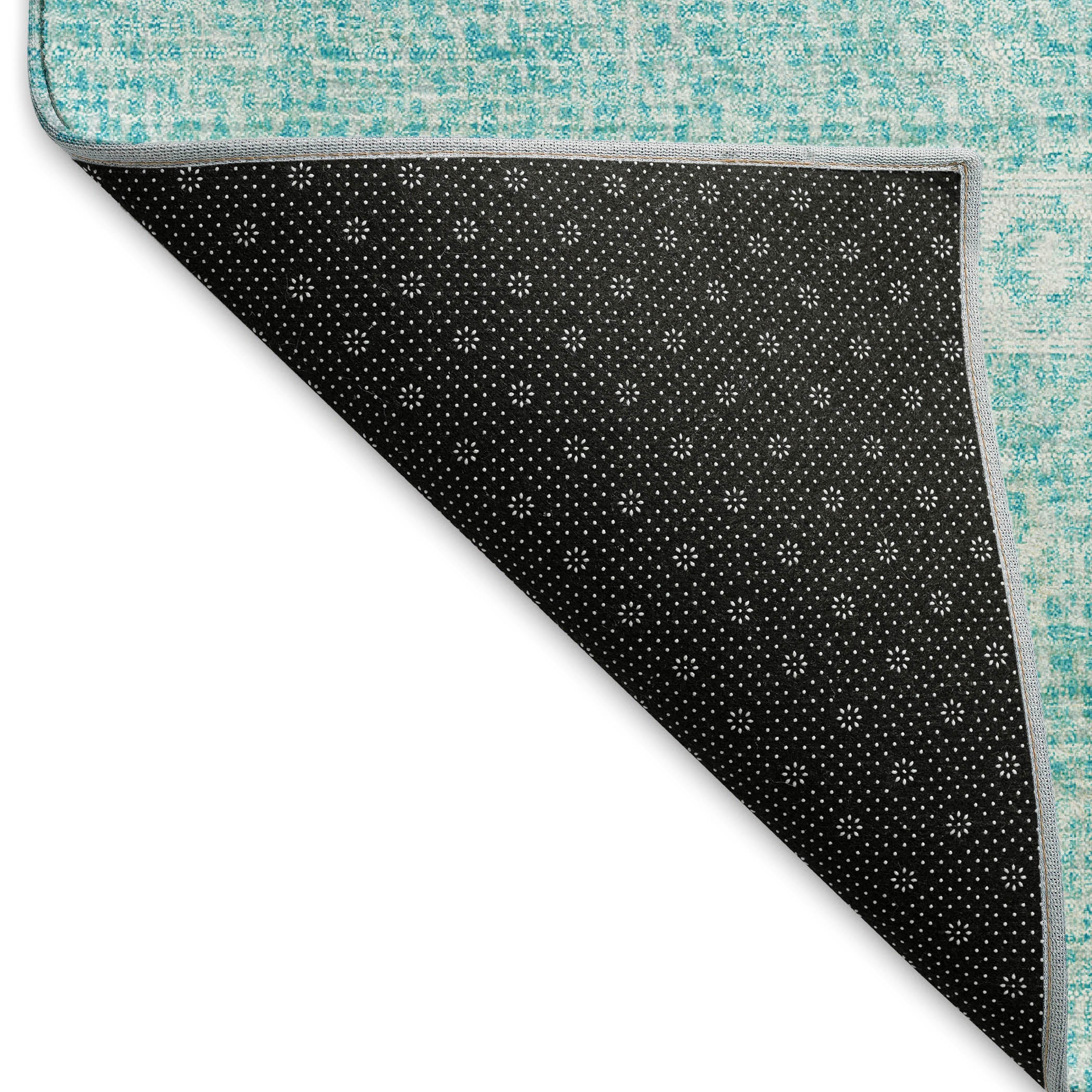 Sarajevo Machine Washable Transitional Teal Rug 1'8" x 2'6" #shape_Rectangle