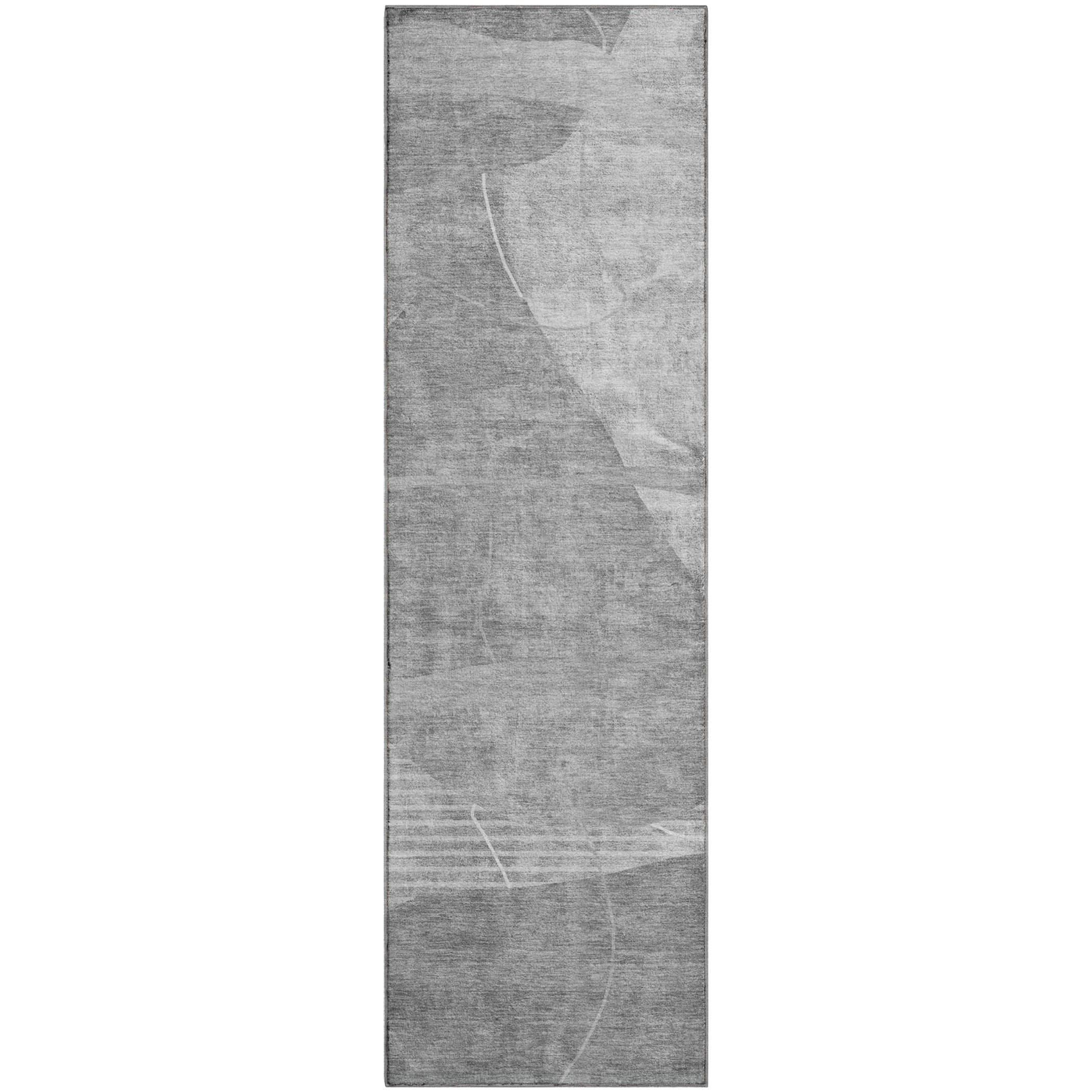 Reykjavik Machine Washable Transitional Gray Rug 2'3" x 7'6" #shape_Runner
