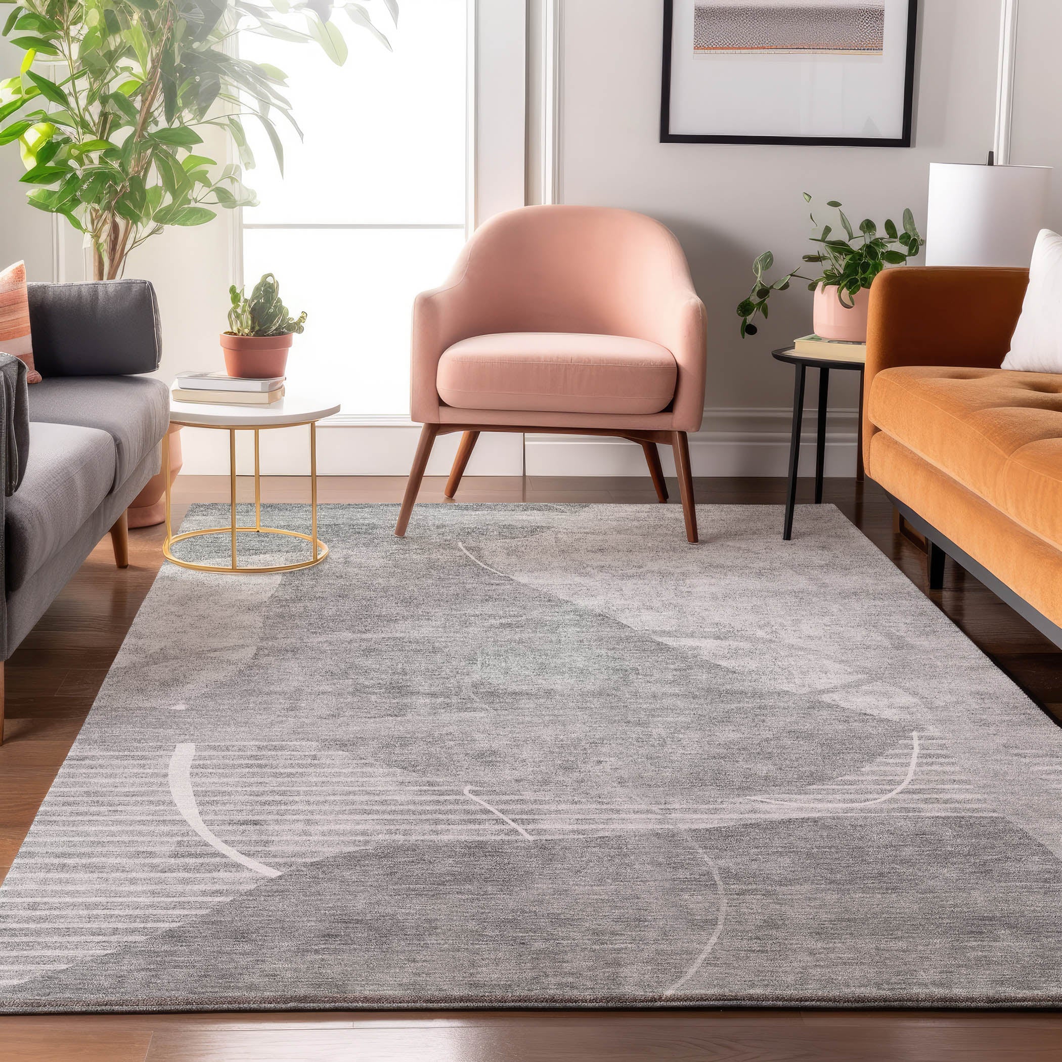 Reykjavik Machine Washable Transitional Gray Rug 2'6" x 3'10" #shape_Rectangle