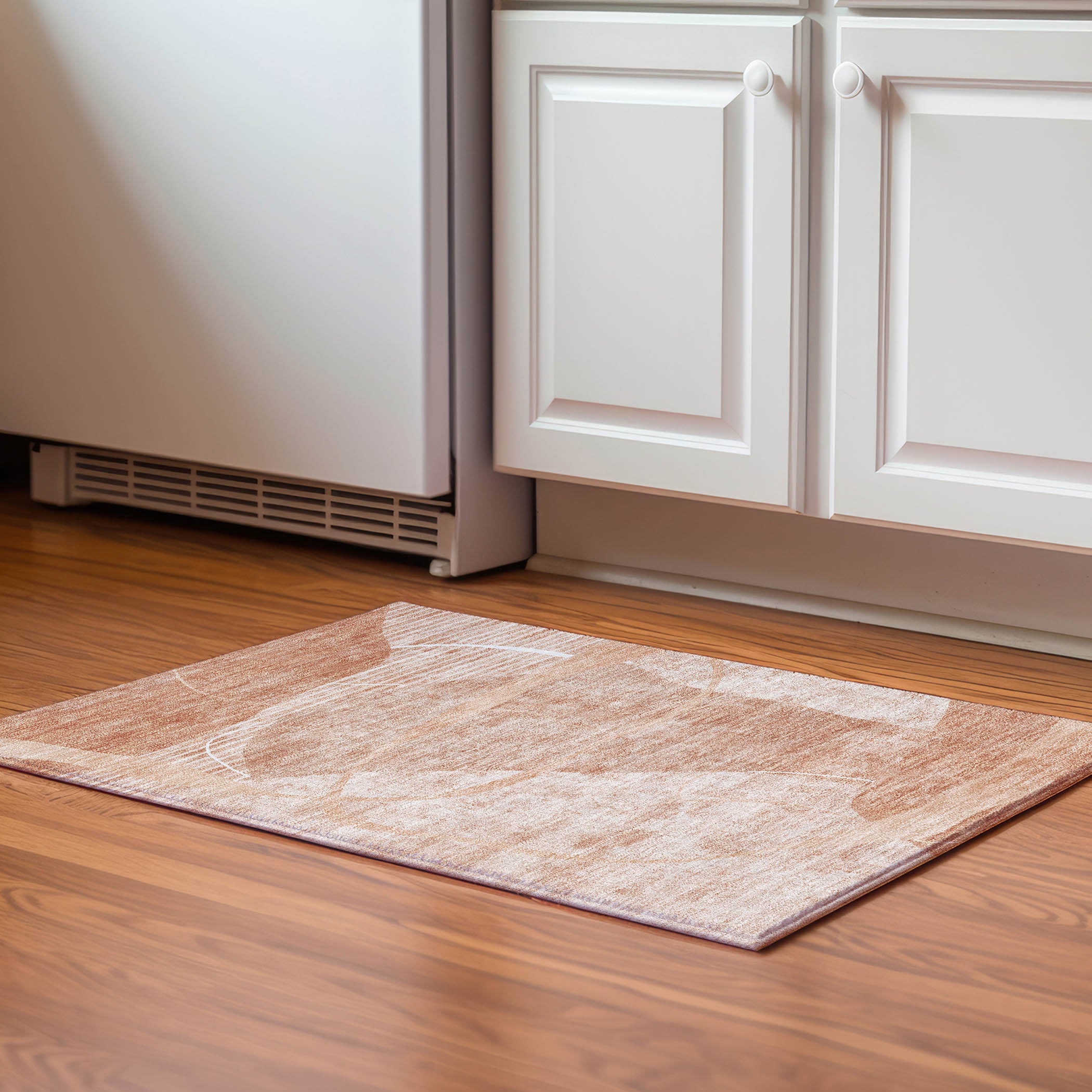 Reykjavik Machine Washable Transitional Salmon Orange Rug 1'8" x 2'6" #shape_Rectangle