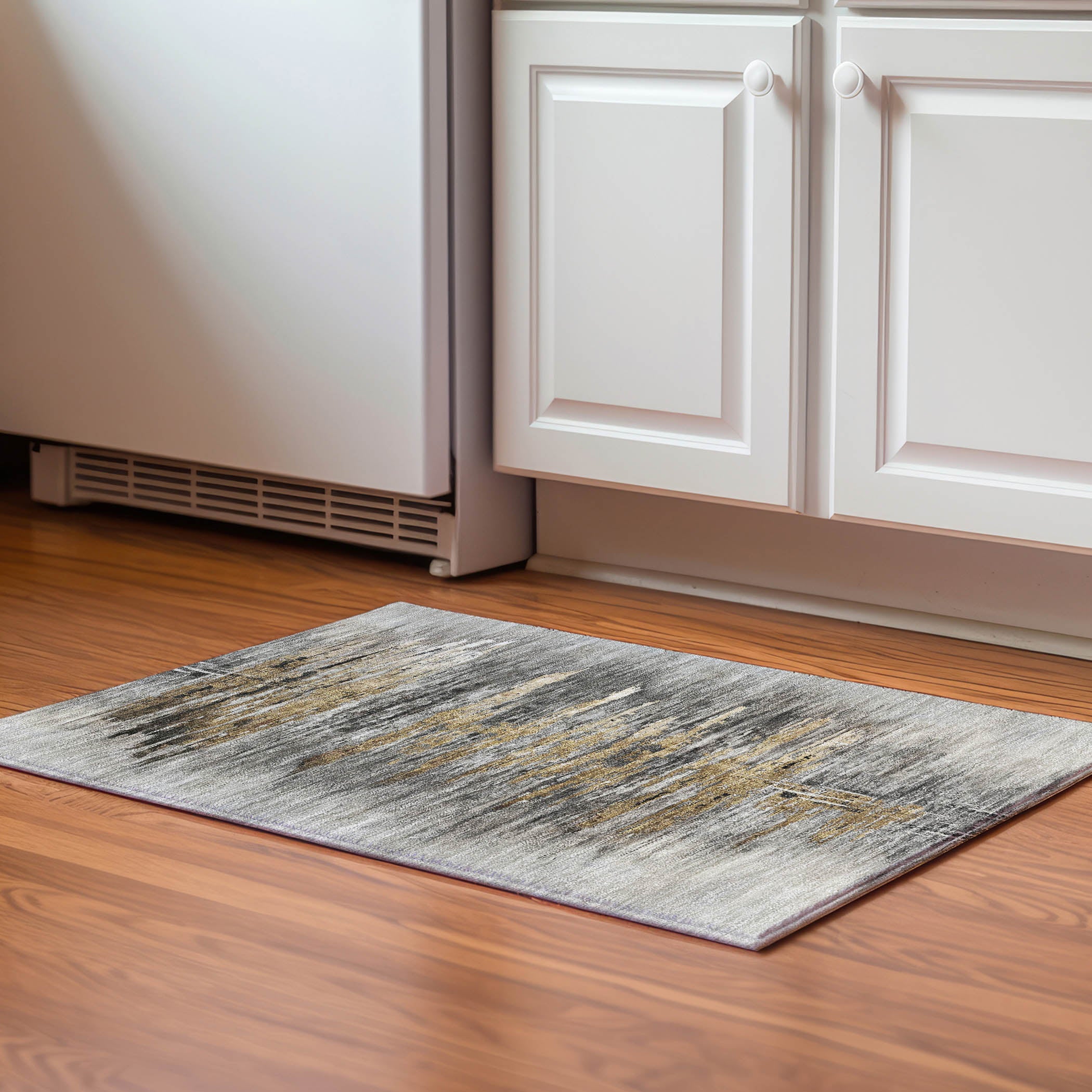 Lima Machine Washable Transitional Gray Rug 1'8" x 2'6" #shape_Rectangle