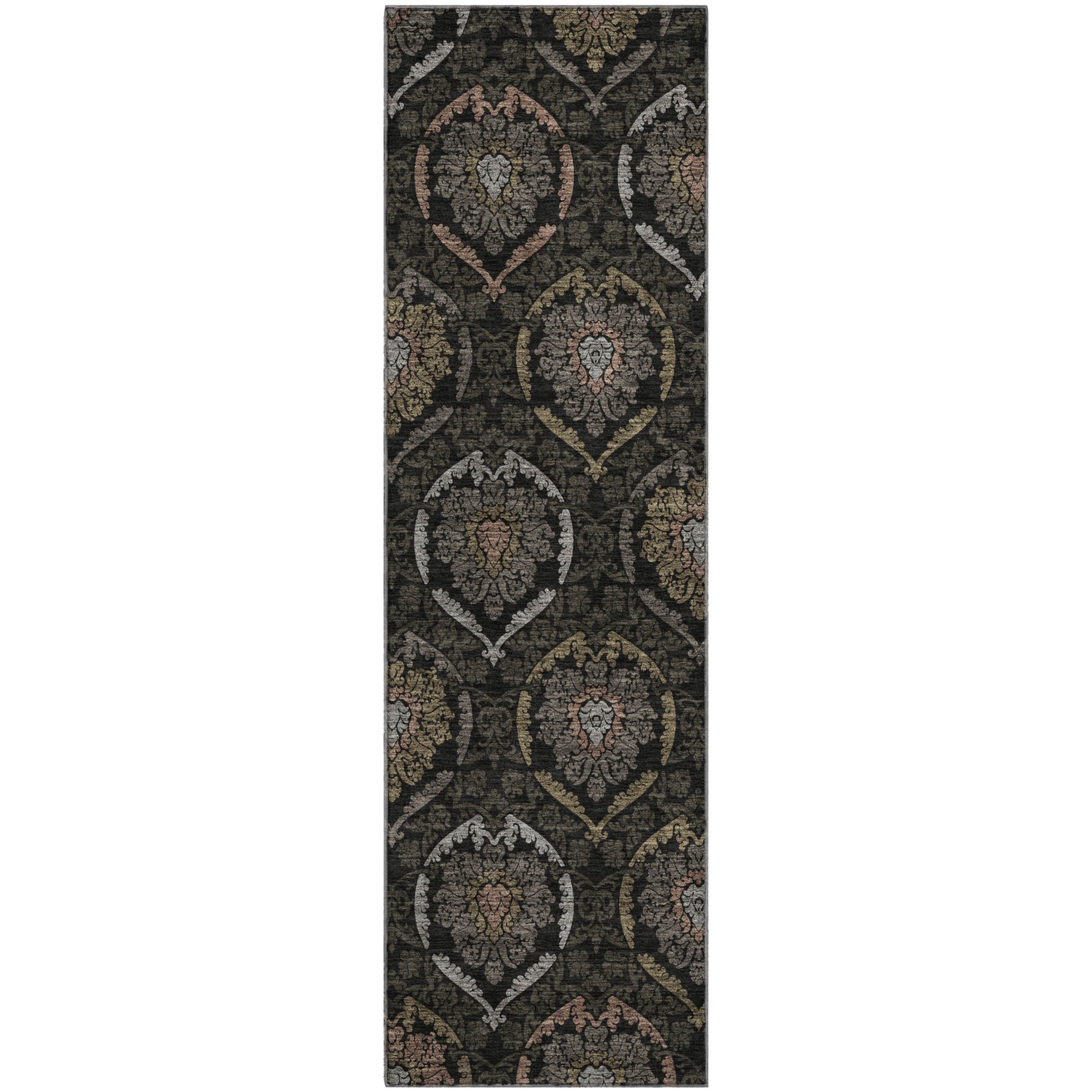 Salzburg Machine Washable Transitional Black Rug 2'3" x 7'6" #shape_Runner