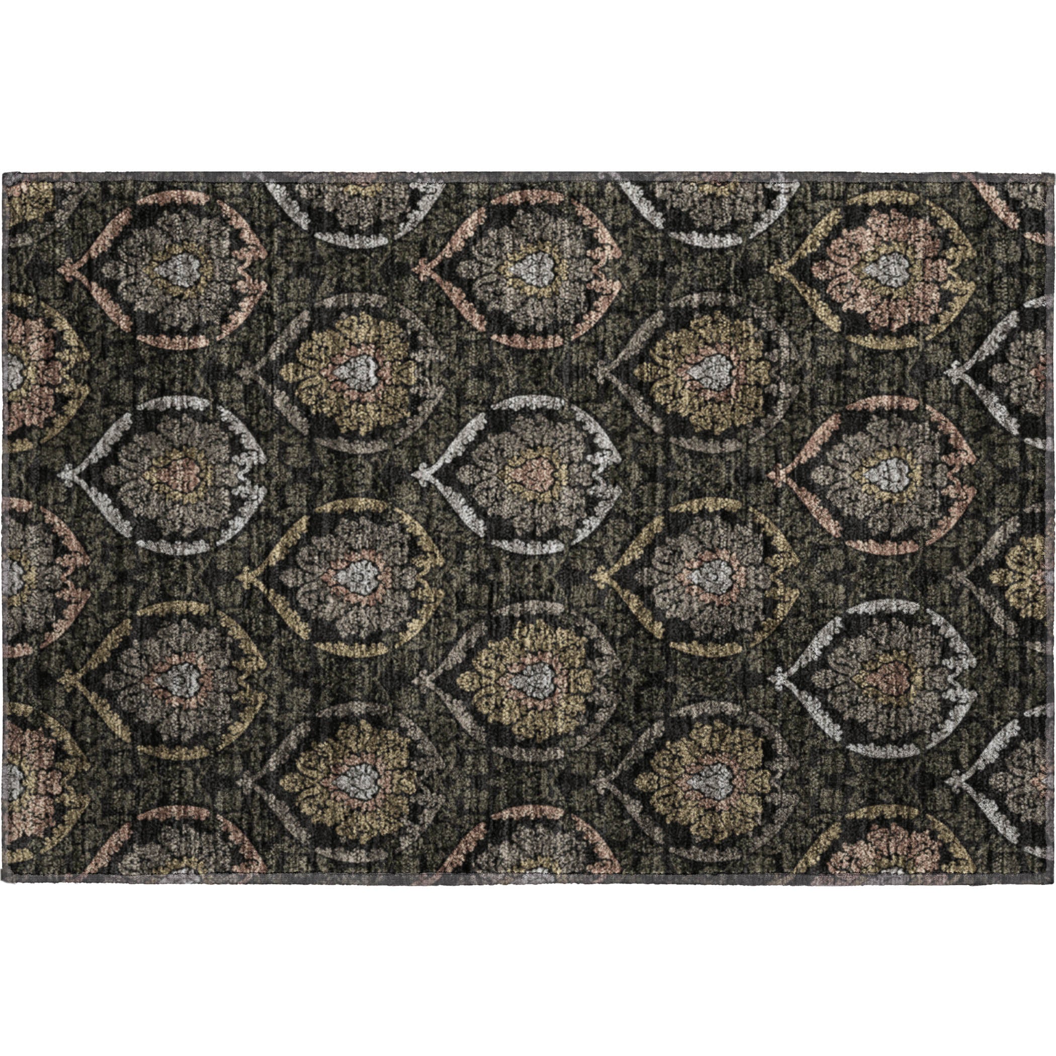 Salzburg Machine Washable Transitional Black Rug 1'8" x 2'6" #shape_Rectangle