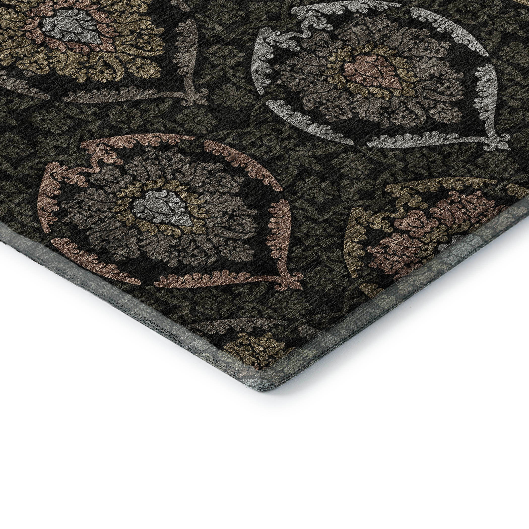 Salzburg Machine Washable Transitional Black Rug 1'8" x 2'6" #shape_Rectangle