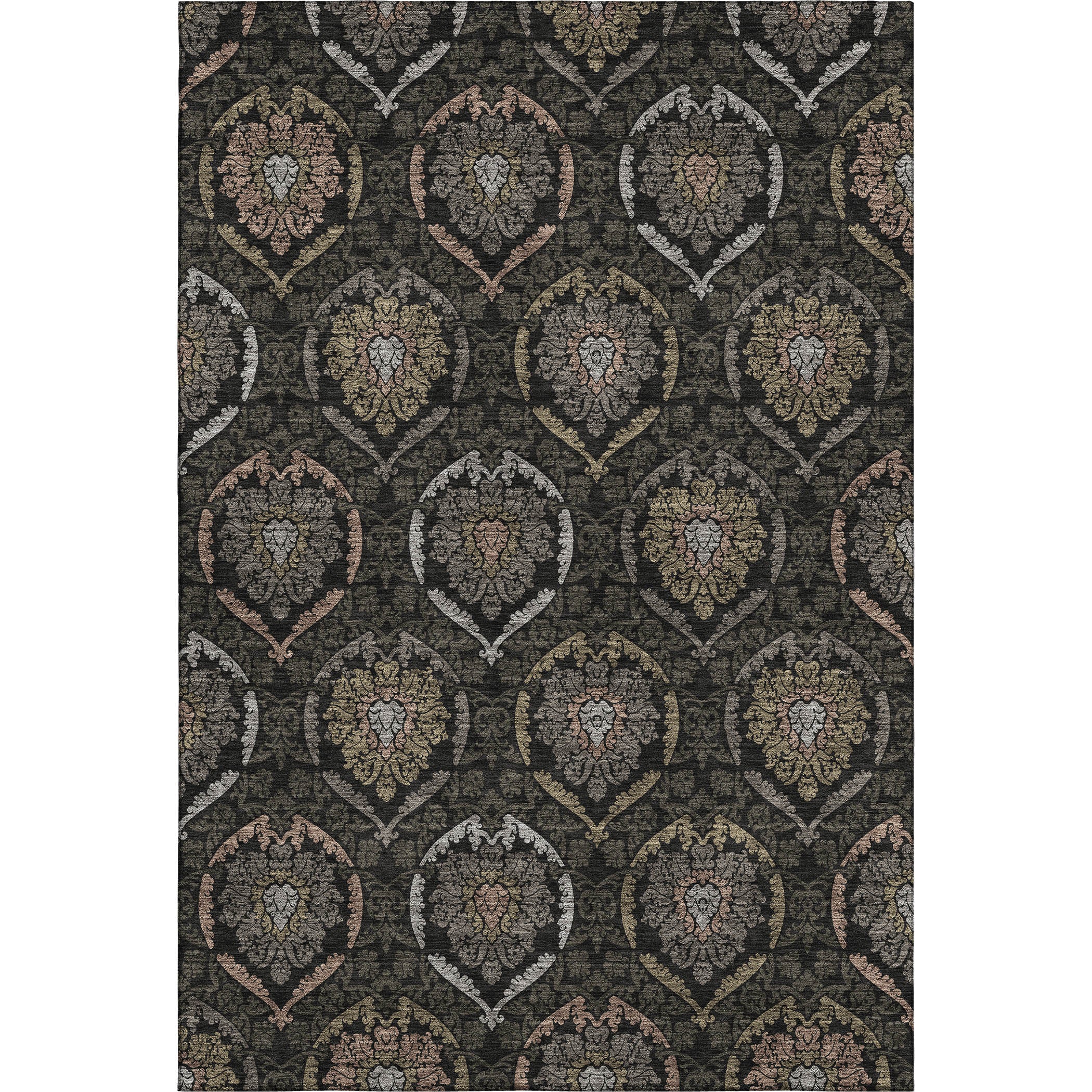 Salzburg Machine Washable Transitional Black Rug 2'6" x 3'10" #shape_Rectangle