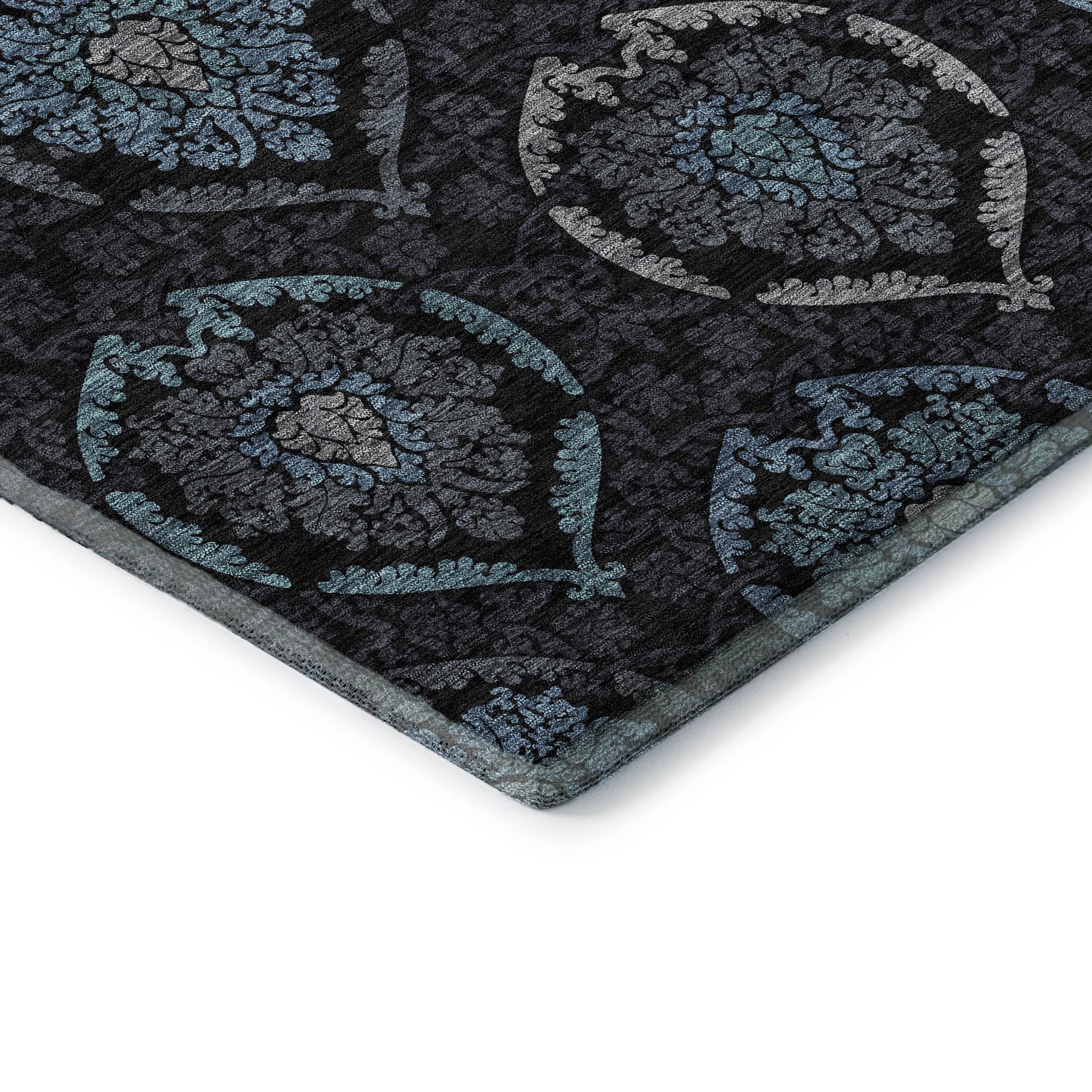 Salzburg Machine Washable Transitional Blue Rug 1'8" x 2'6" #shape_Rectangle