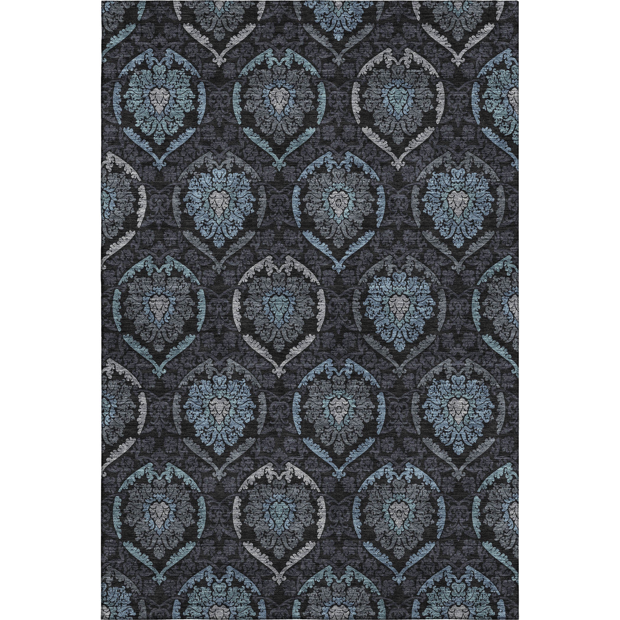 Salzburg Machine Washable Transitional Blue Rug 2'6" x 3'10" #shape_Rectangle