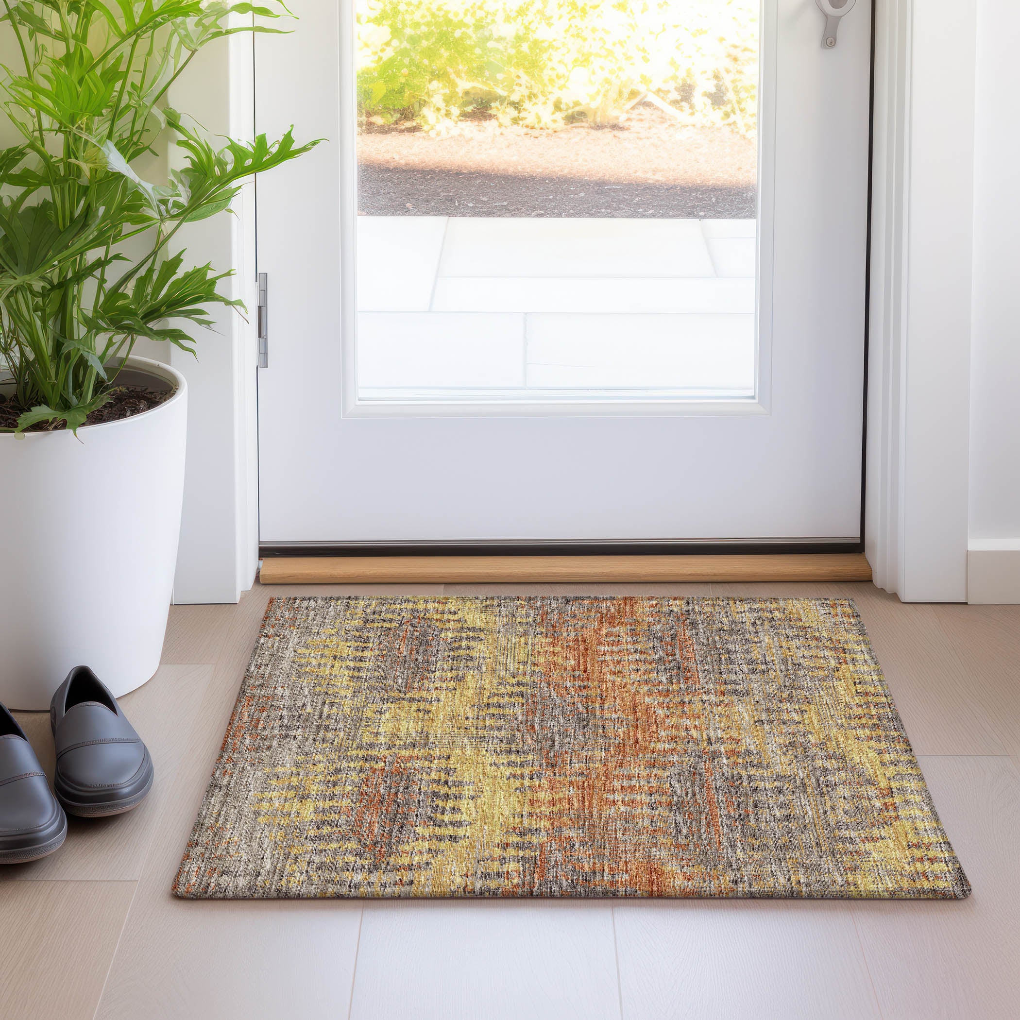 Bruges Machine Washable Transitional Canyon Multi Rug 1'8" x 2'6" #shape_Rectangle