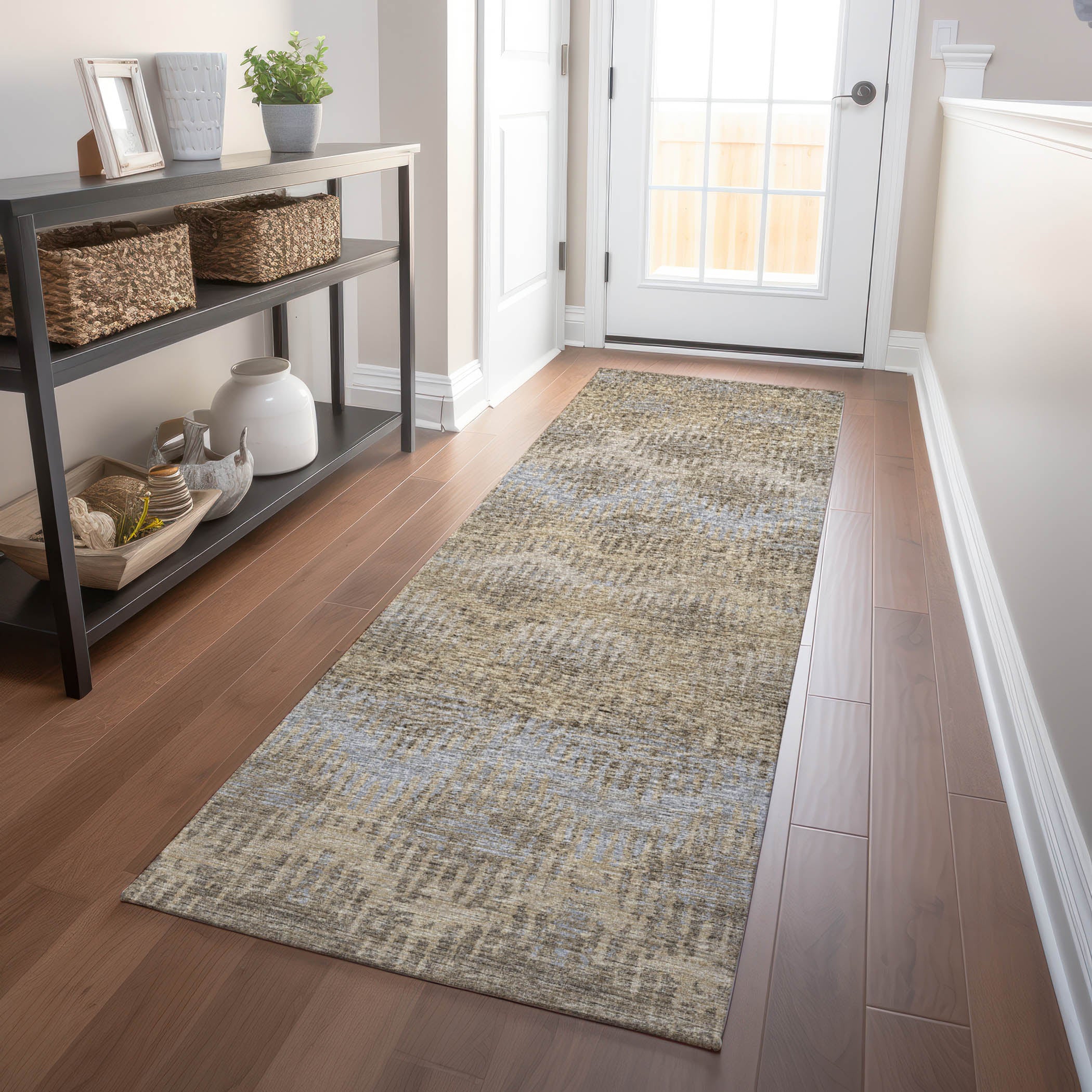 Bruges Machine Washable Transitional Earth Multi Rug 2'3" x 7'6" #shape_Runner
