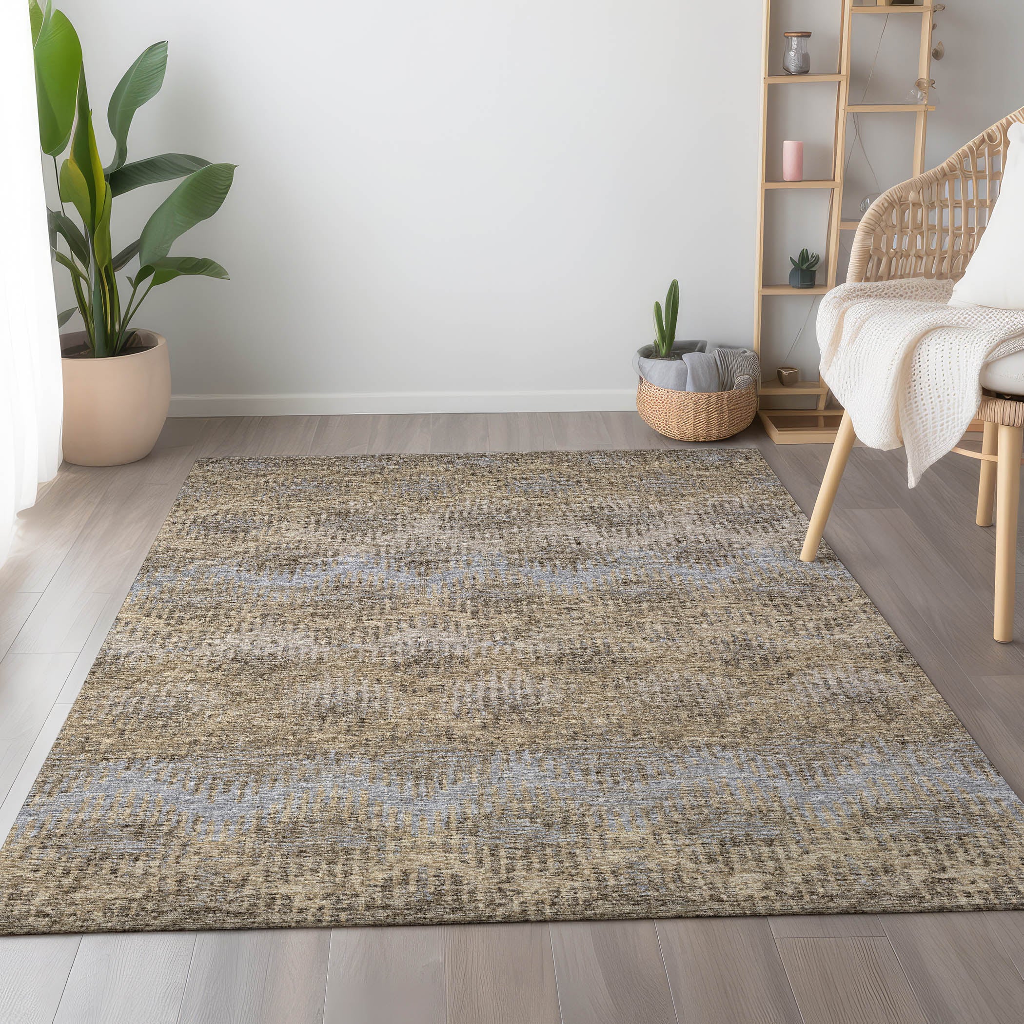 Bruges Machine Washable Transitional Earth Multi Rug 2'6" x 3'10" #shape_Rectangle