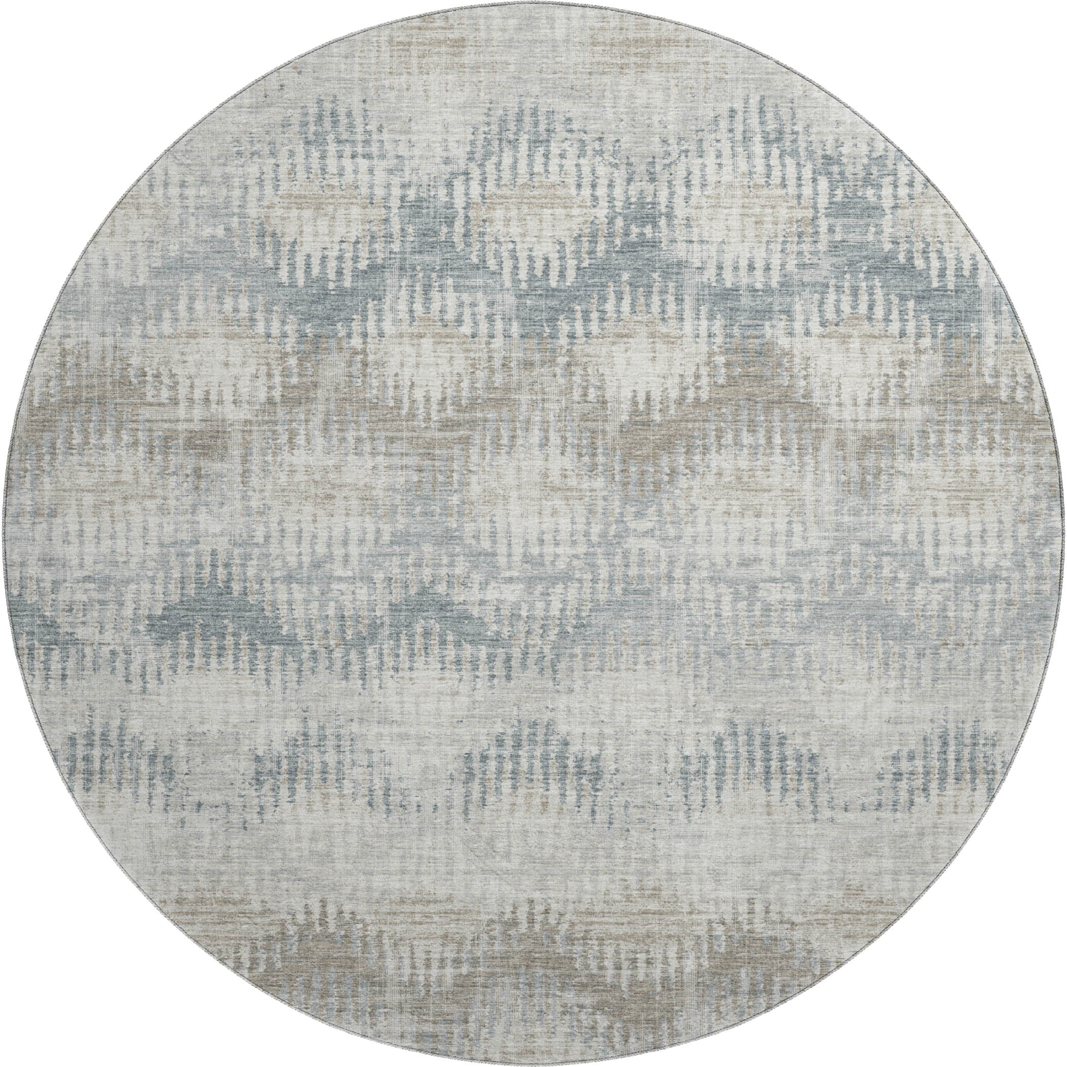 Bruges Machine Washable Transitional Linen Multi Rug 8' x 8' #shape_Round