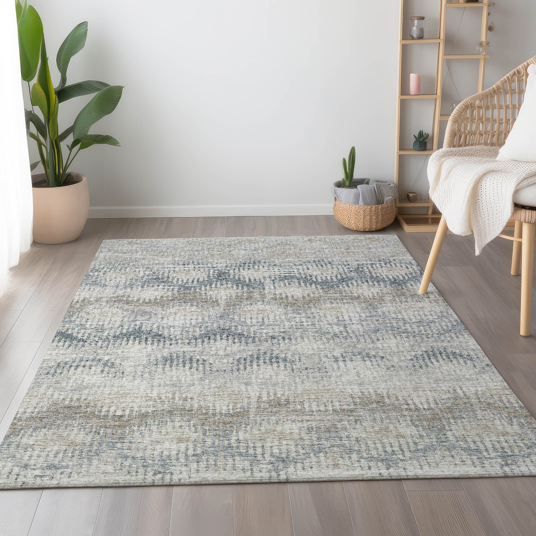 Bruges Machine Washable Transitional Linen Multi Rug 2'6" x 3'10" #shape_Rectangle