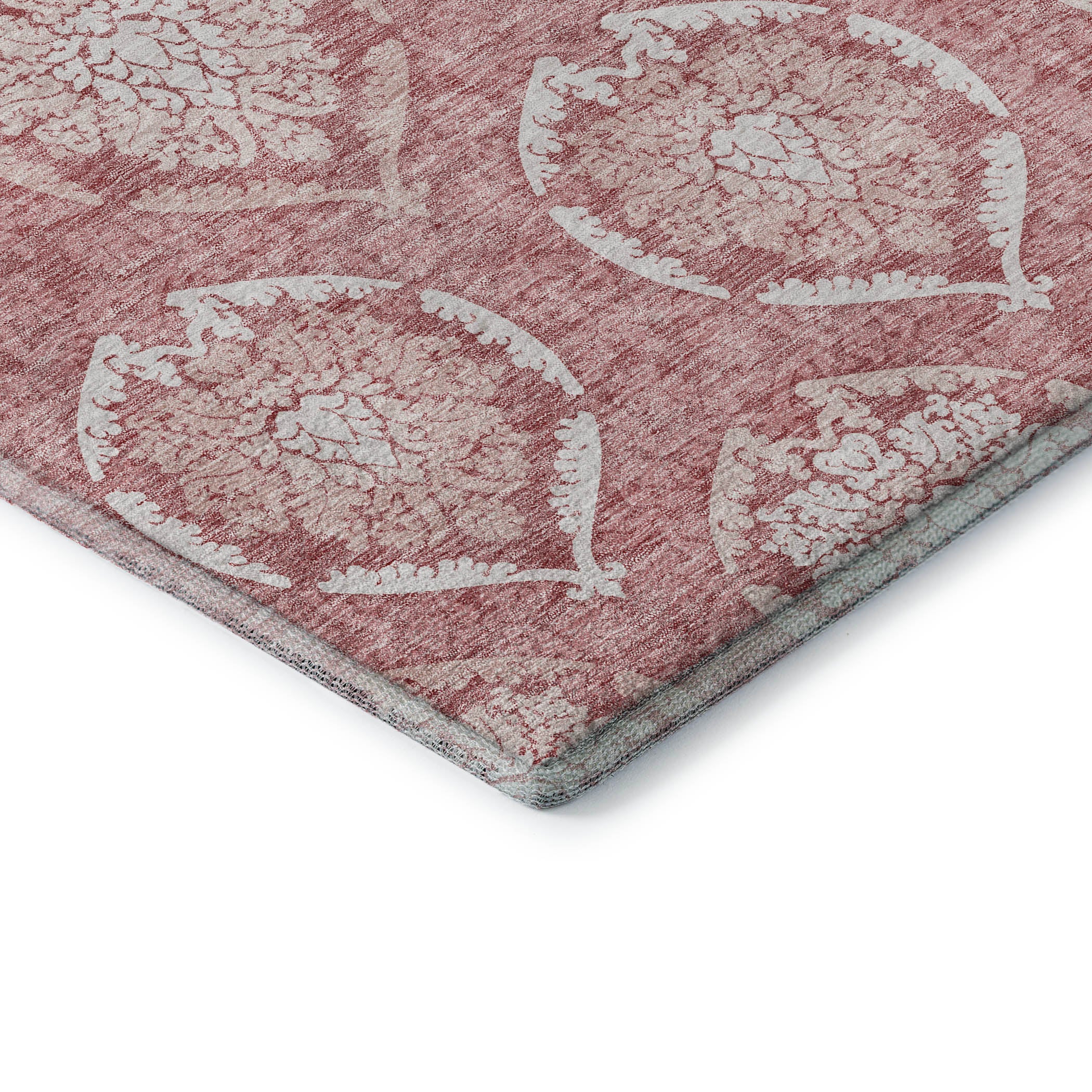 Kyoto Machine Washable Transitional Pink Rug 1'8" x 2'6" #shape_Rectangle