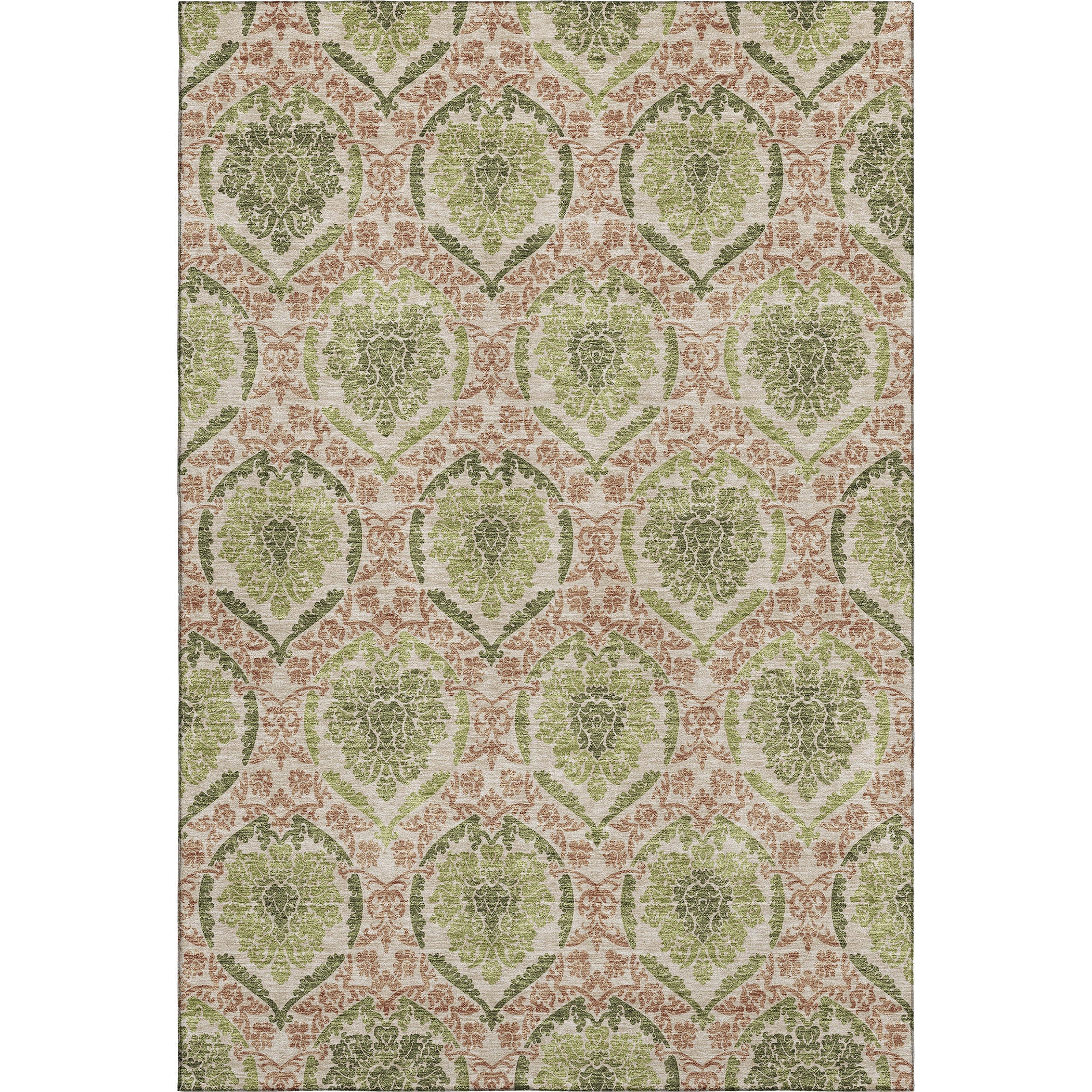 Tallinn Machine Washable Transitional Olive Green Rug 2'6" x 3'10" #shape_Rectangle