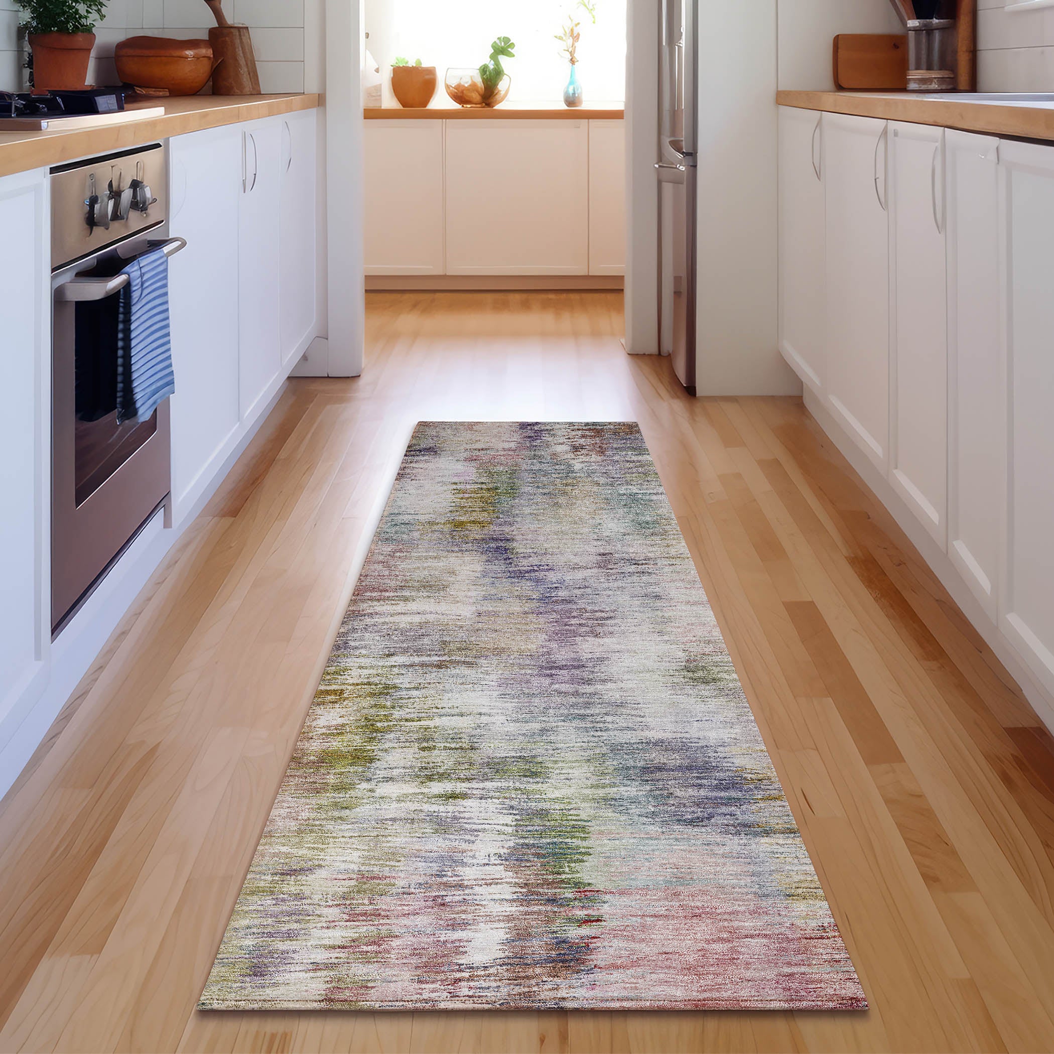 Lucerne Machine Washable Transitional Plum Purple Rug 2'3" x 7'6" #shape_Runner