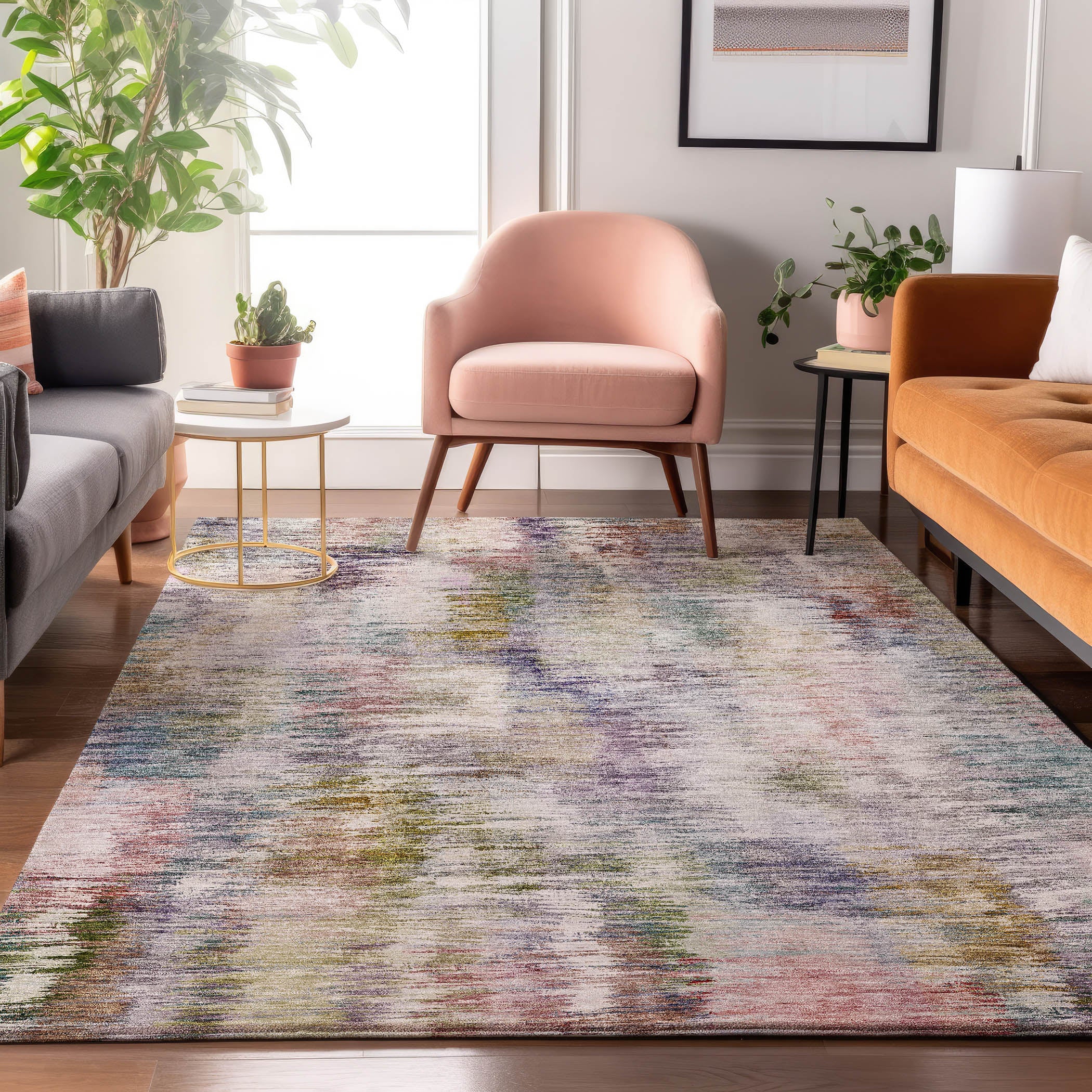 Lucerne Machine Washable Transitional Plum Purple Rug 2'6" x 3'10" #shape_Rectangle