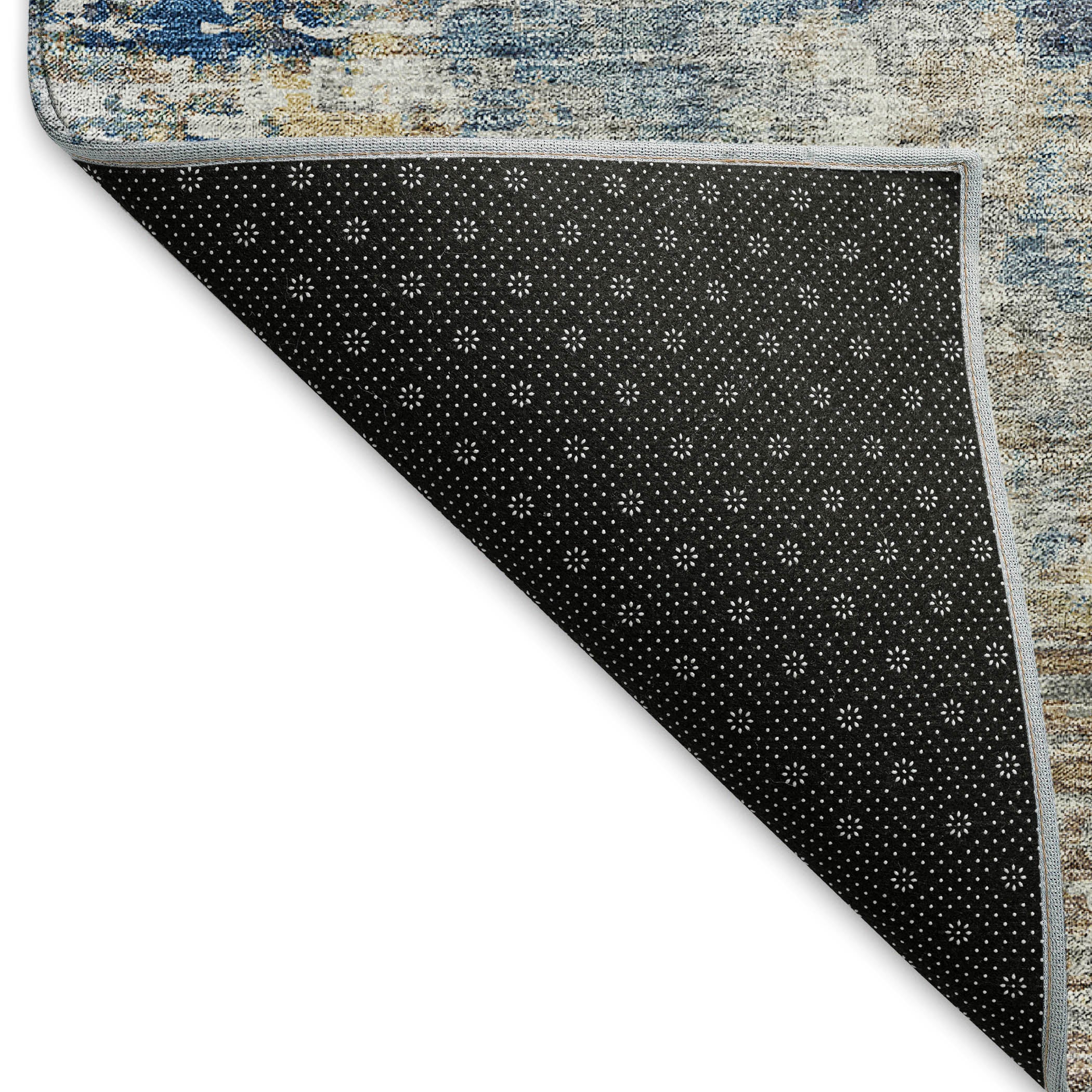 Seville Machine Washable Transitional Blue Rug 1'8" x 2'6" #shape_Rectangle