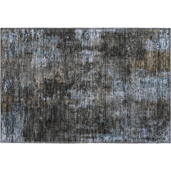 Florence Machine Washable Transitional Graphite Gray Rug 1'8" x 2'6"