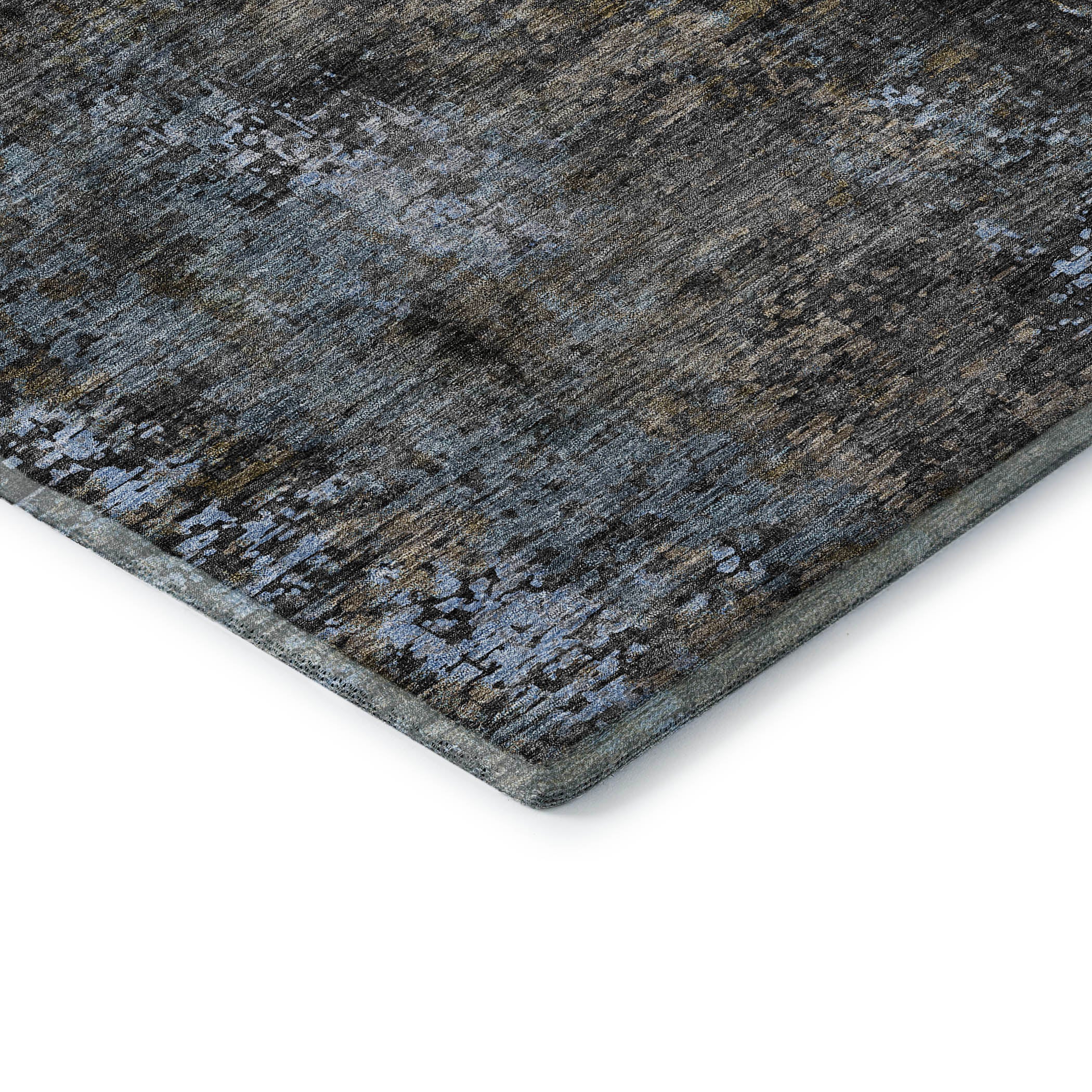 Florence Machine Washable Transitional Graphite Gray Rug 1'8" x 2'6" #shape_Rectangle