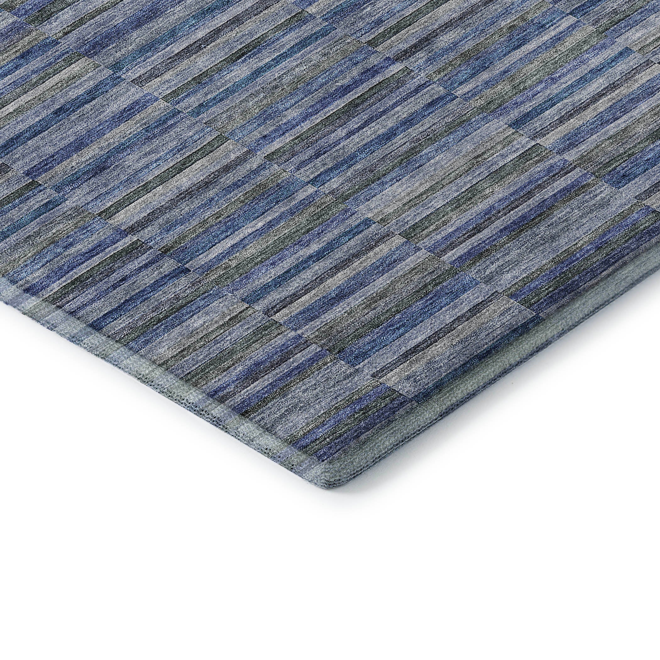 Rome Machine Washable Transitional Navy Blue Rug 1'8" x 2'6" #shape_Rectangle