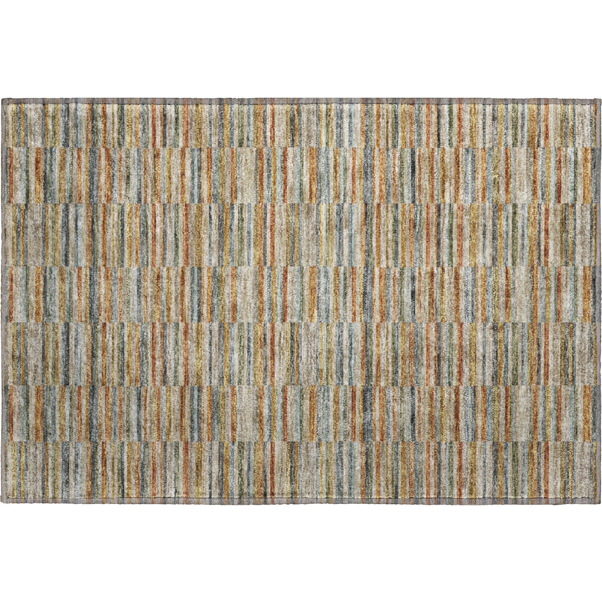 Rome Machine Washable Transitional Paprika Orange Rug 1'8" x 2'6" #shape_Rectangle