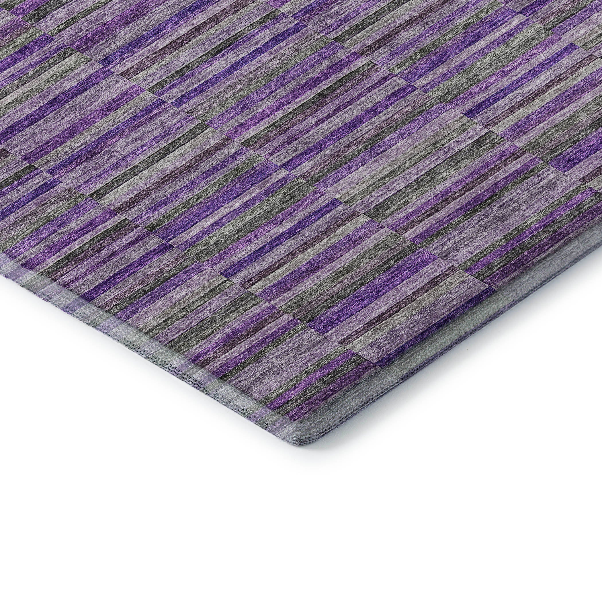 Rome Machine Washable Transitional Purple Rug 1'8" x 2'6" #shape_Rectangle