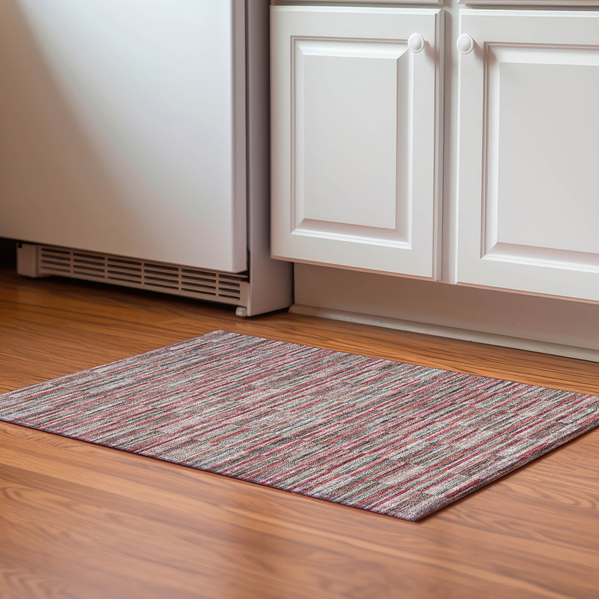 Rome Machine Washable Transitional Red Rug 1'8" x 2'6" #shape_Rectangle