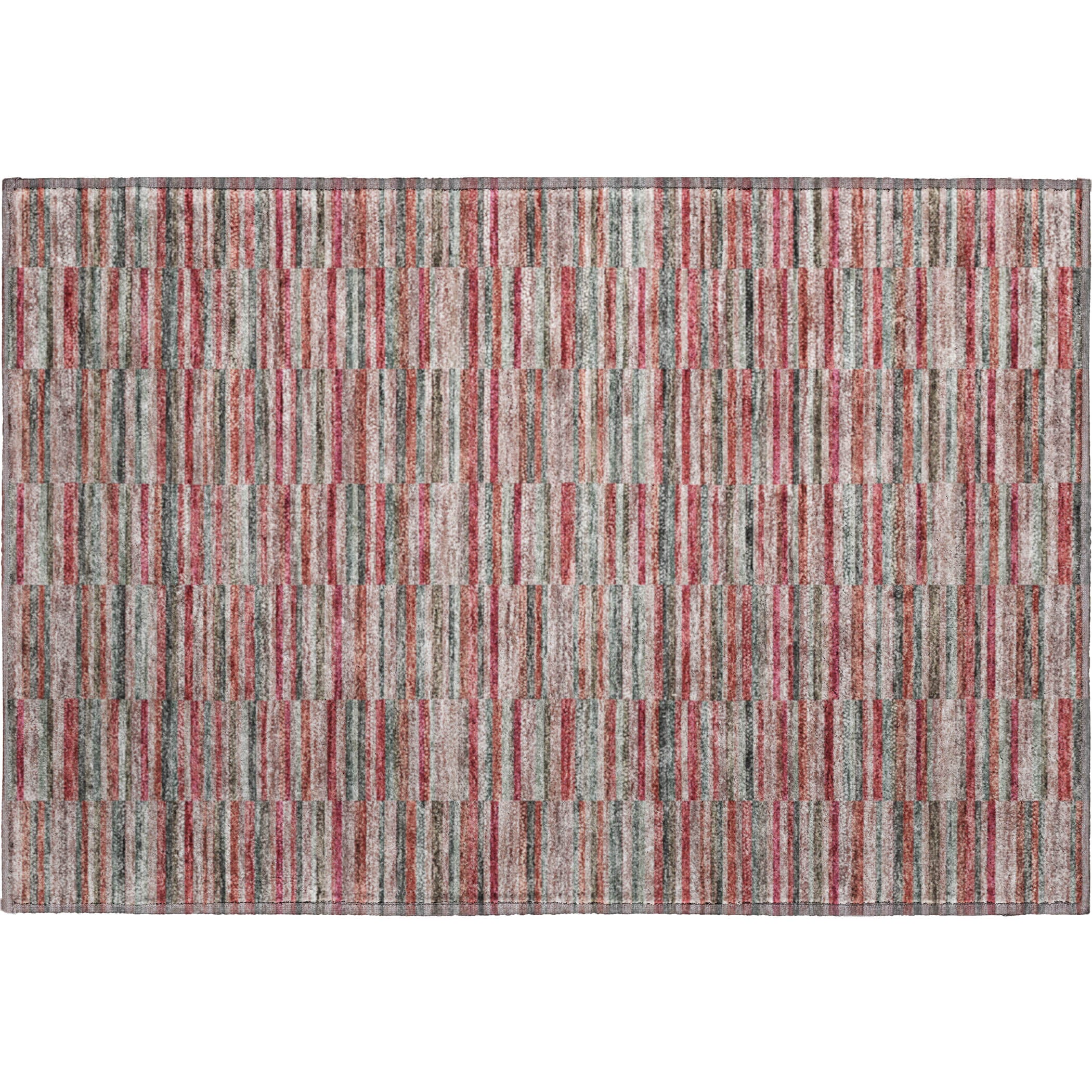 Rome Machine Washable Transitional Red Rug 1'8" x 2'6" #shape_Rectangle