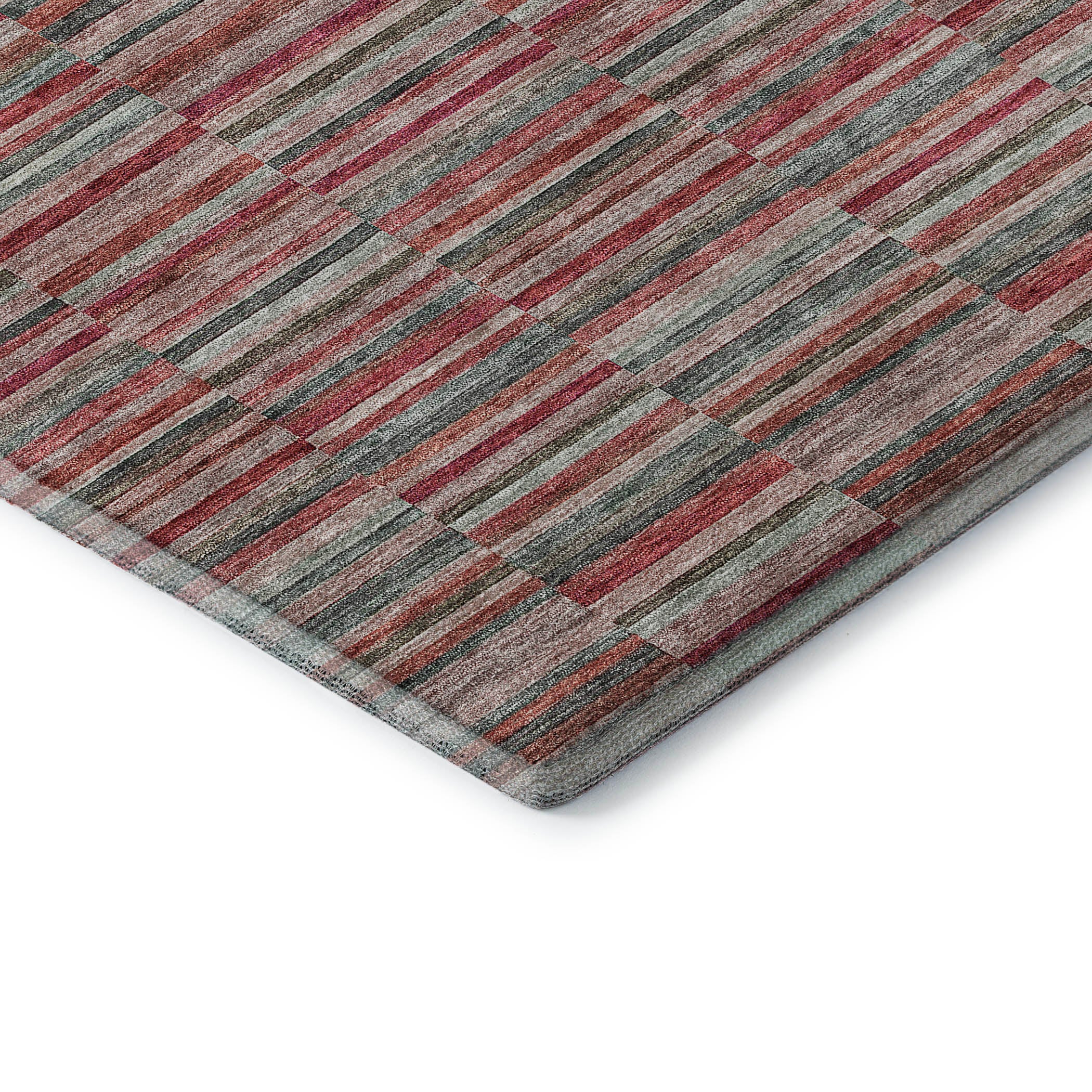 Rome Machine Washable Transitional Red Rug 1'8" x 2'6" #shape_Rectangle