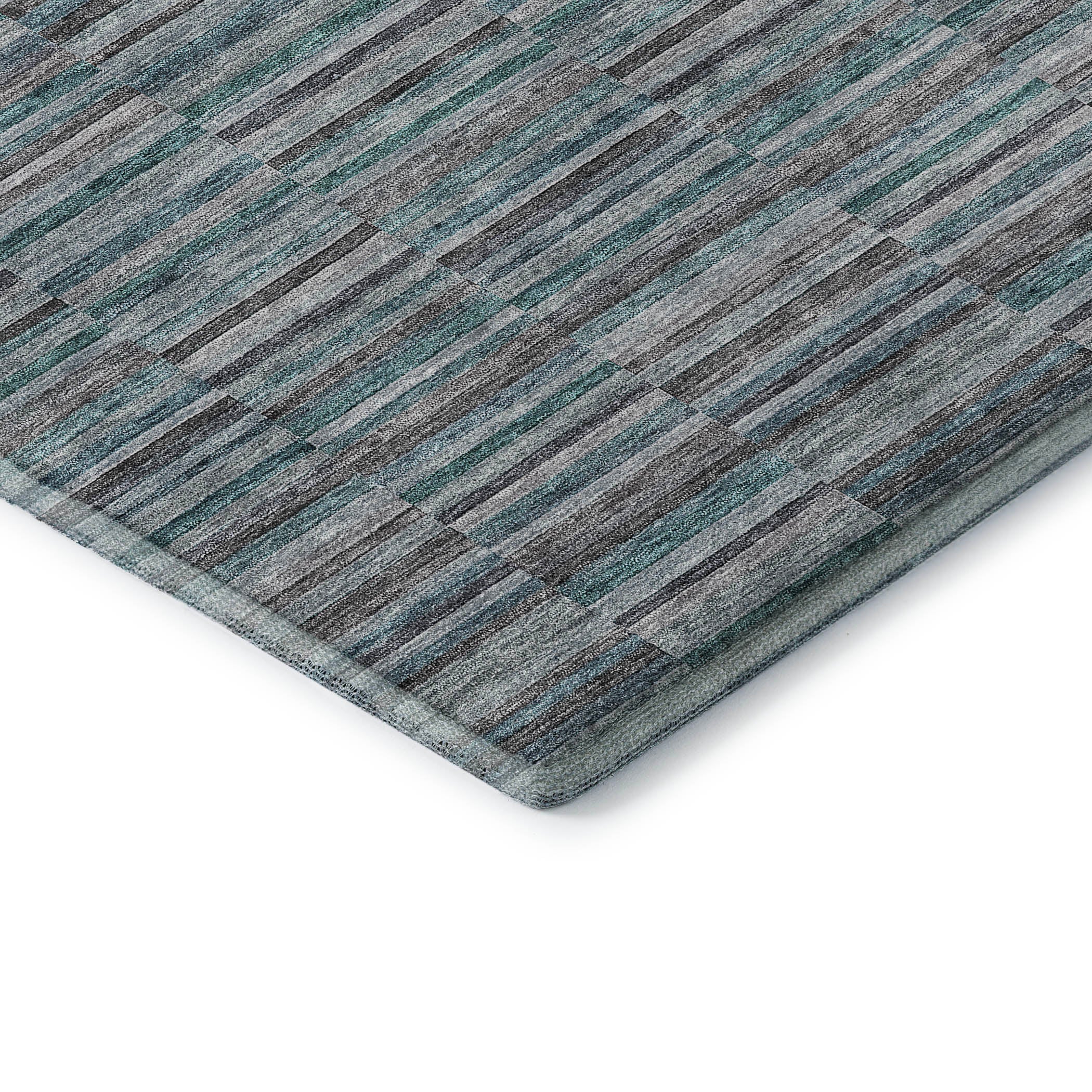 Rome Machine Washable Transitional Teal Rug 1'8" x 2'6" #shape_Rectangle