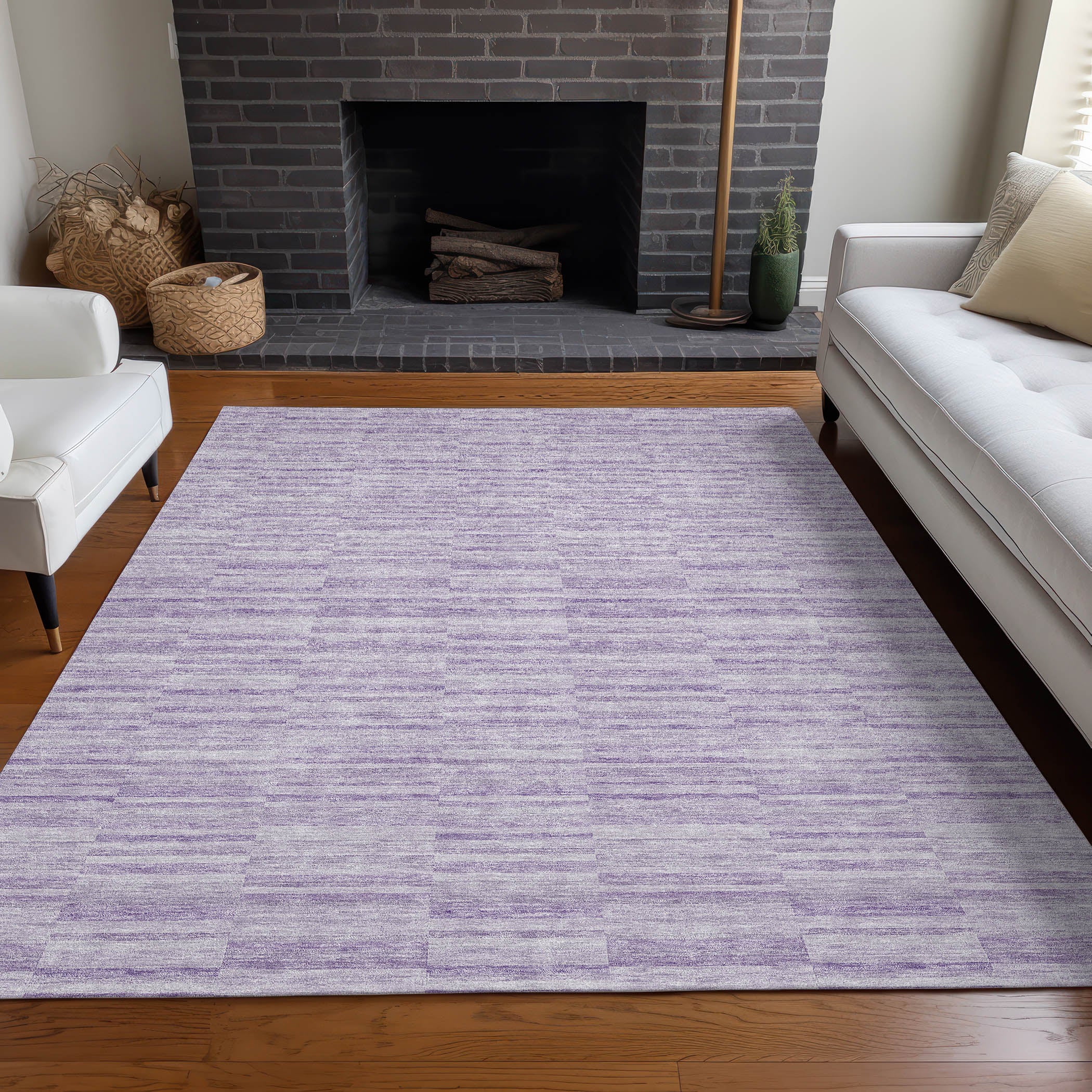 Colombo Machine Washable Transitional Plum Purple Rug 2'6" x 3'10" #shape_Rectangle
