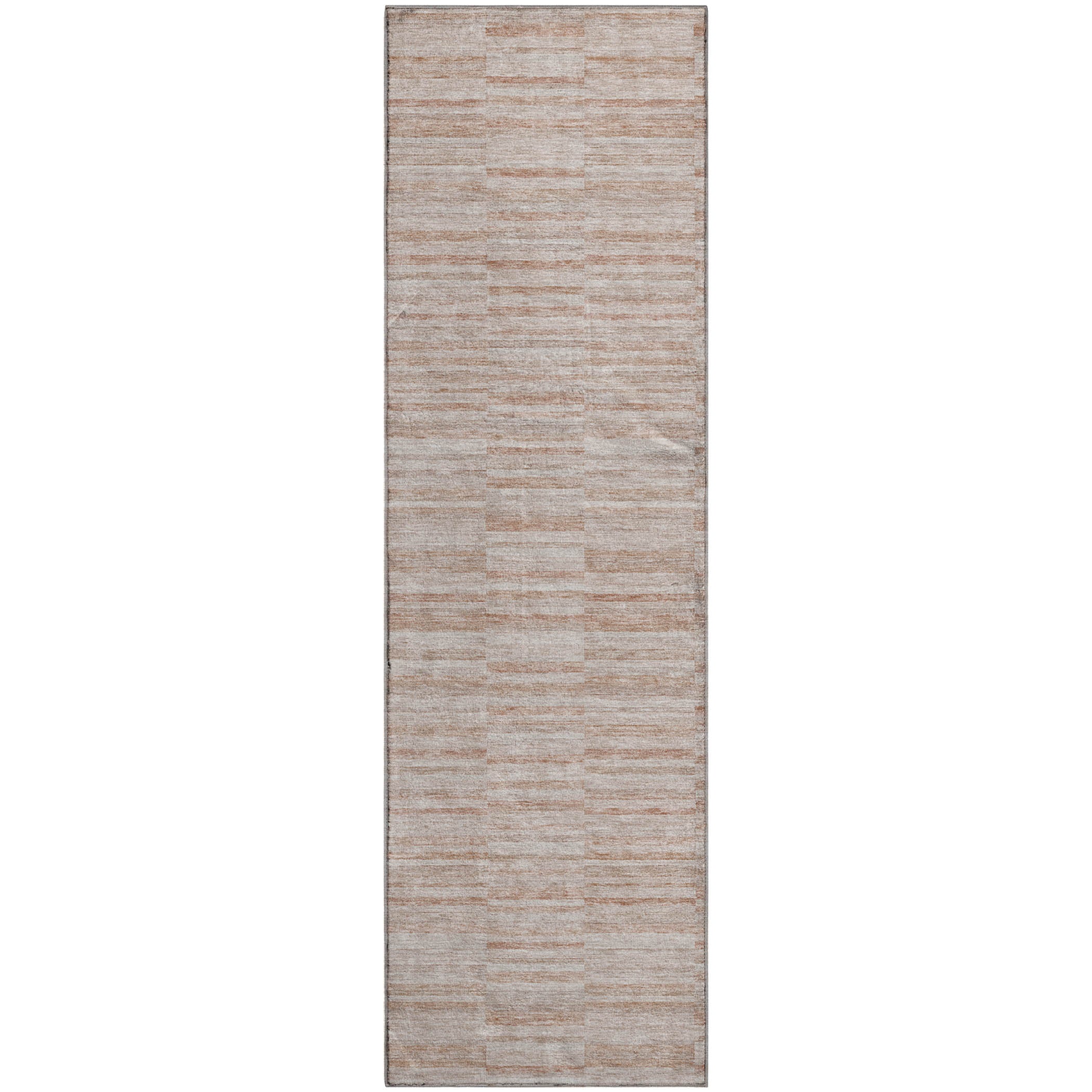 Colombo Machine Washable Transitional Salmon Orange Rug 2'3" x 7'6" #shape_Runner