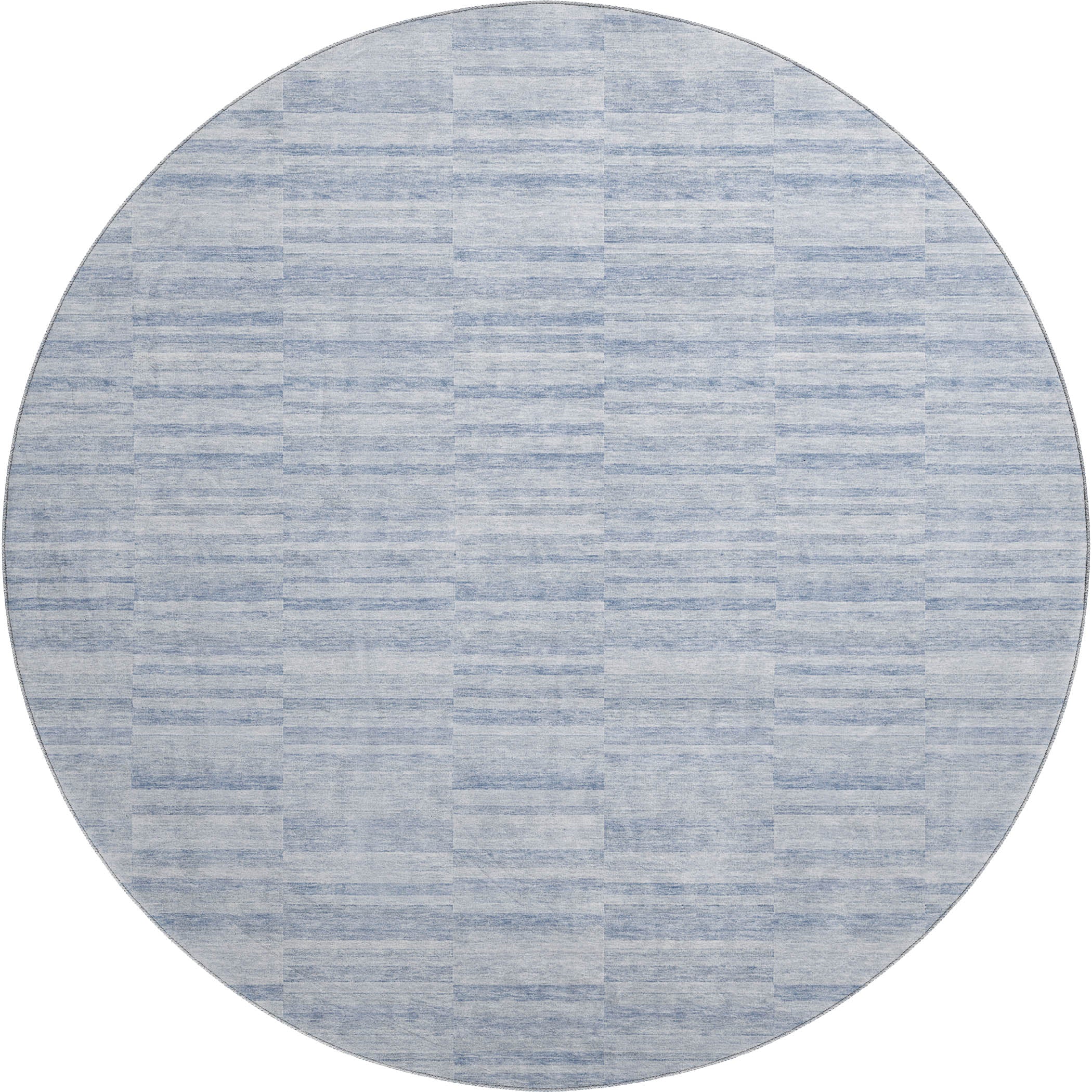 Colombo Machine Washable Transitional Sky Blue Rug 8' x 8' #shape_Round