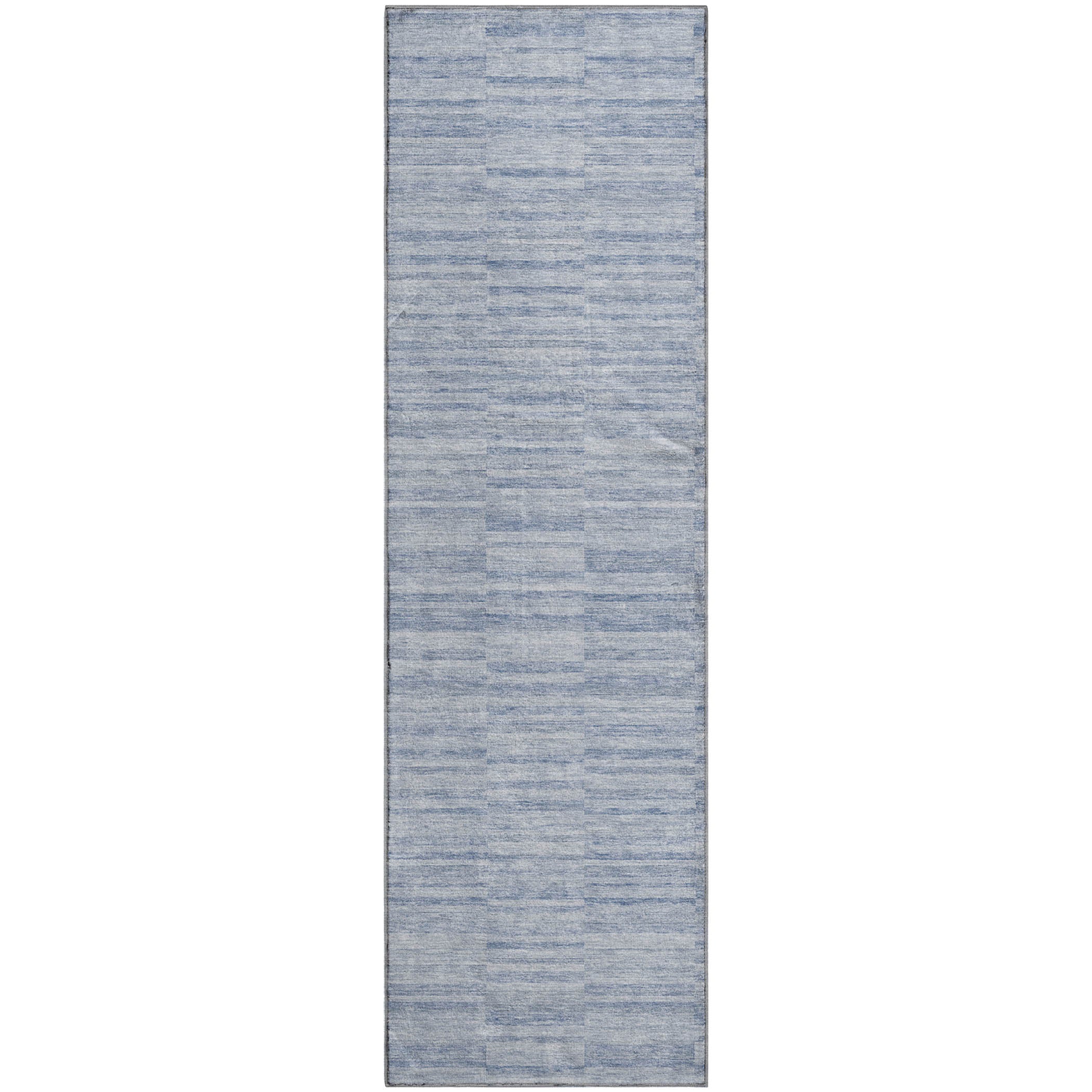 Colombo Machine Washable Transitional Sky Blue Rug 2'3" x 7'6" #shape_Runner