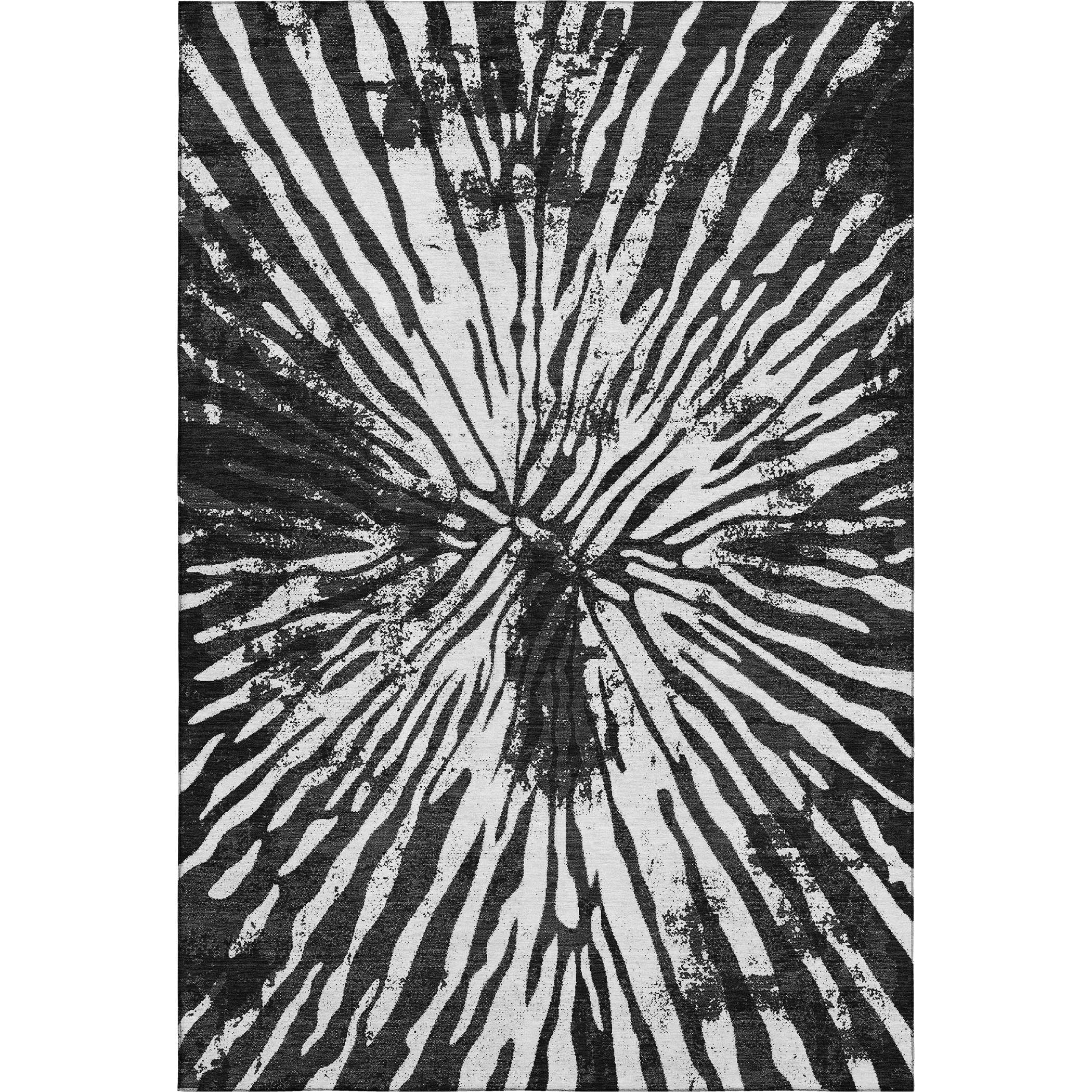Prague Machine Washable Transitional Black Rug 2'6" x 3'10" #shape_Rectangle