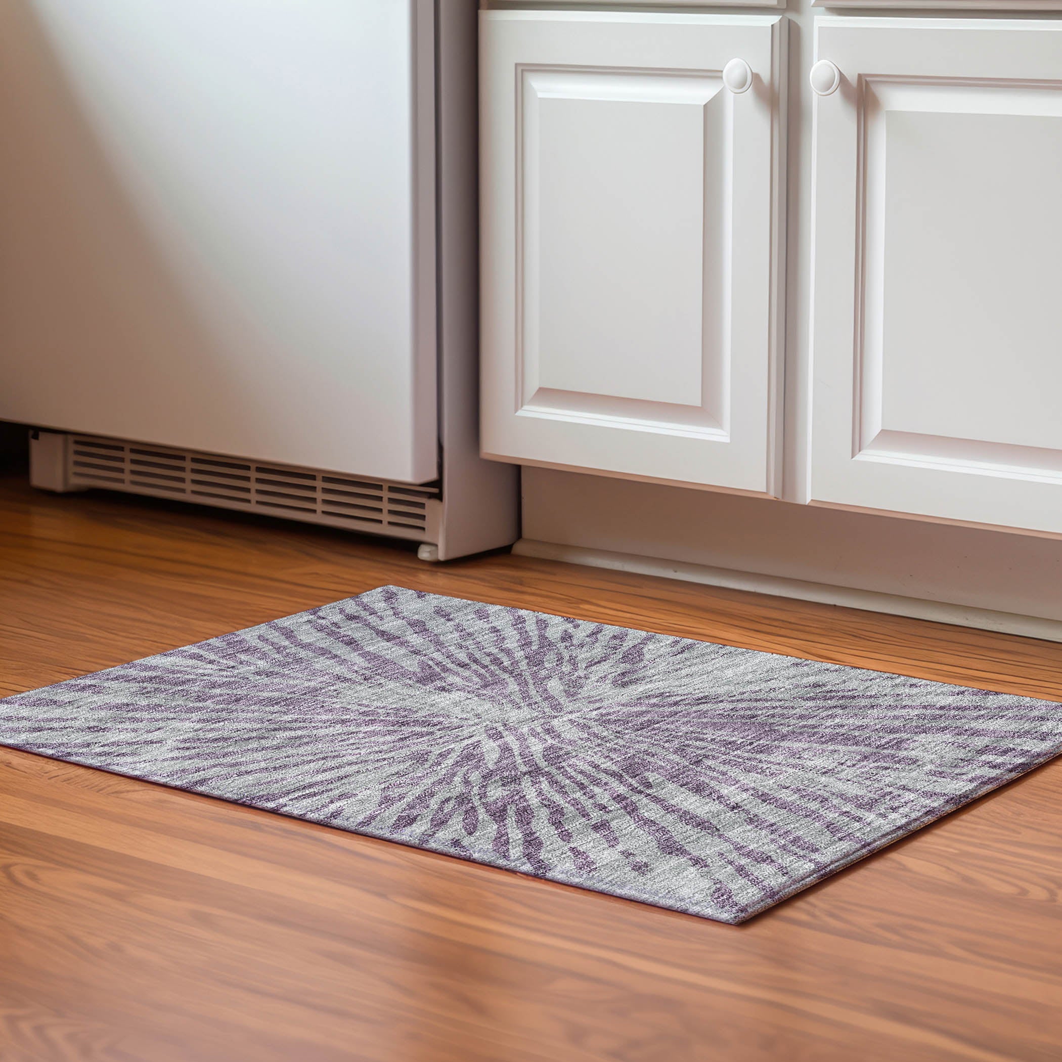 Prague Machine Washable Transitional Purple Rug 1'8" x 2'6" #shape_Rectangle