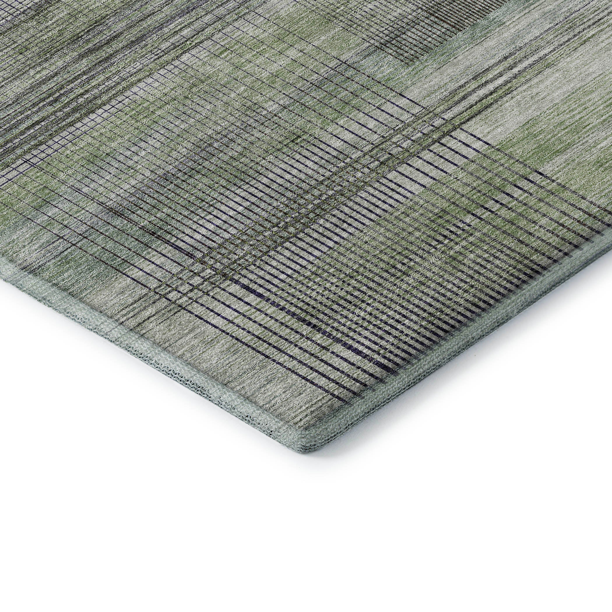 Prague Machine Washable Transitional Aloe Green Rug 1'8" x 2'6" #shape_Rectangle