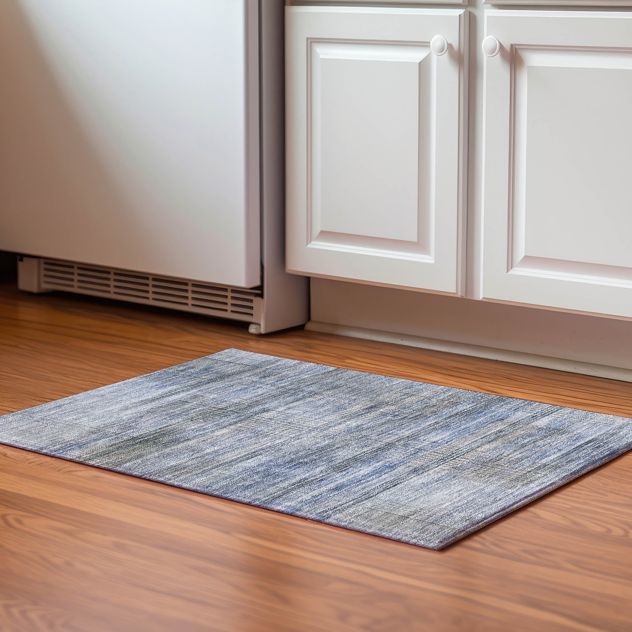 Prague Machine Washable Transitional Blue Rug 1'8" x 2'6" #shape_Rectangle