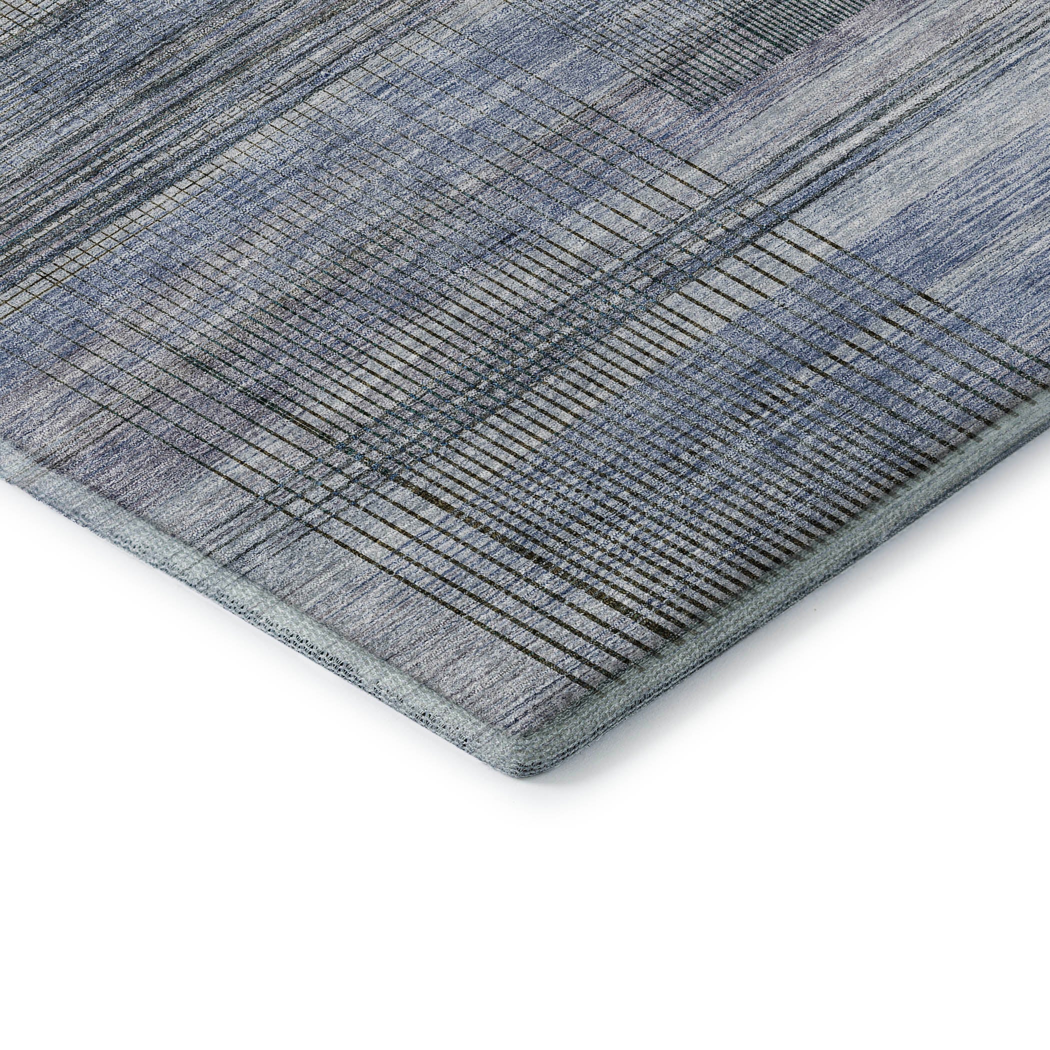 Prague Machine Washable Transitional Blue Rug 1'8" x 2'6" #shape_Rectangle