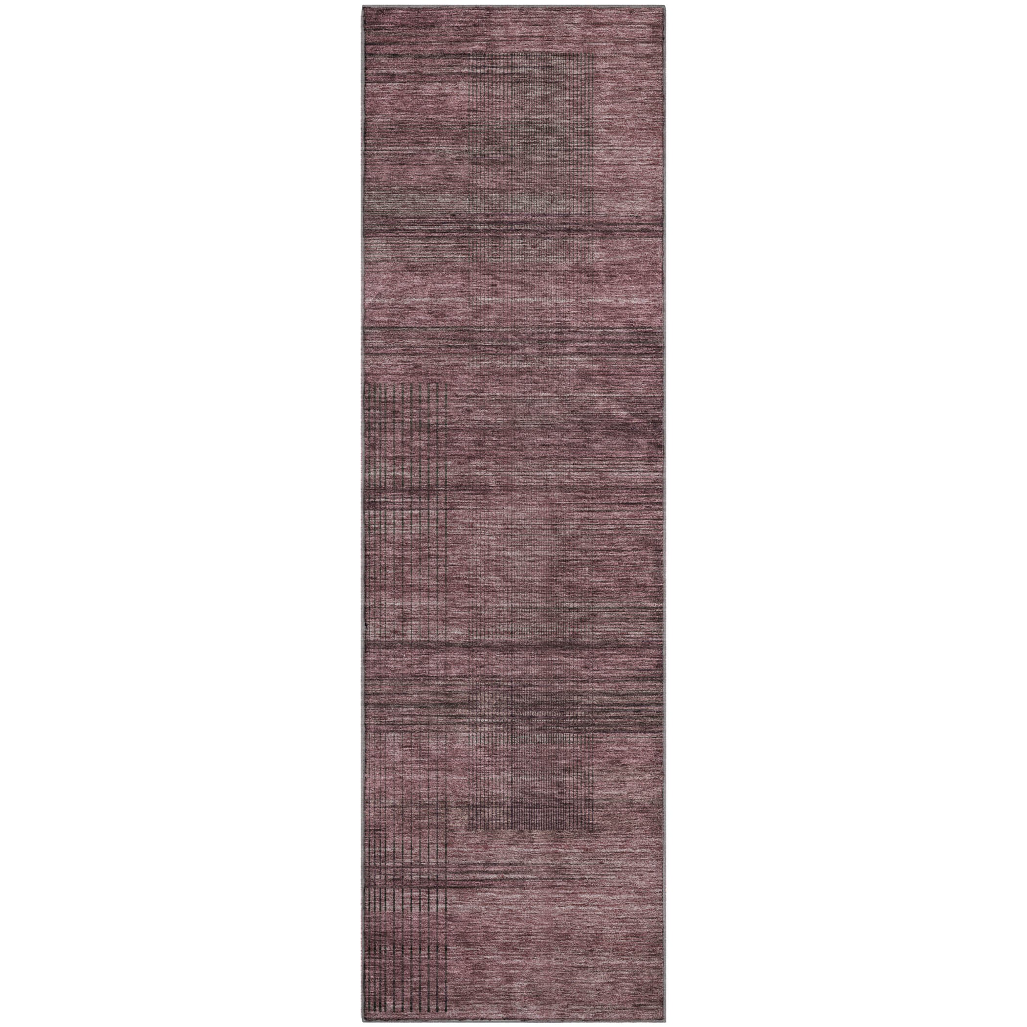 Porto Machine Washable Transitional Merlot Red Rug 2'3" x 7'6" #shape_Runner