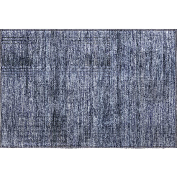 Porto Machine Washable Transitional Navy Blue Rug 1'8" x 2'6"