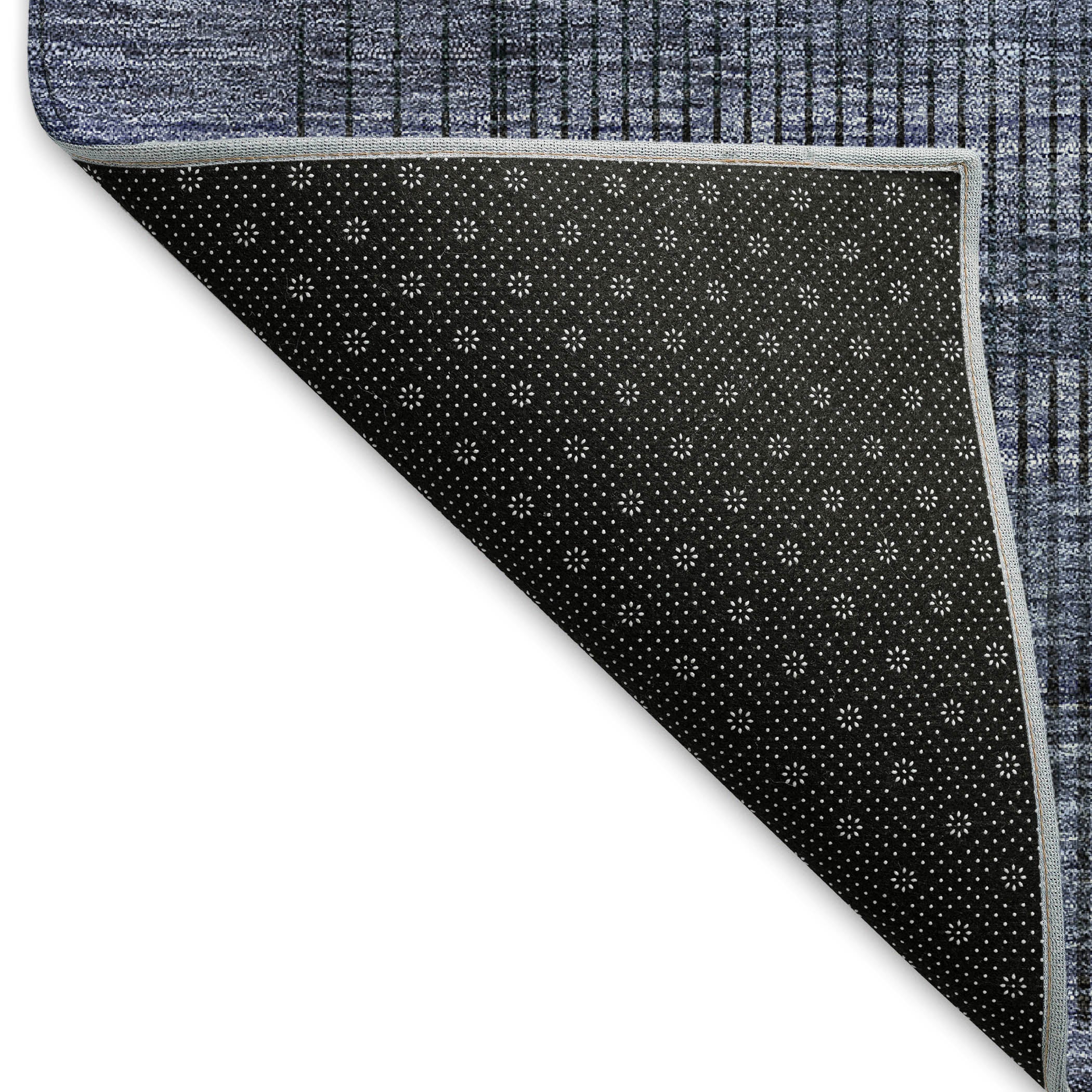 Porto Machine Washable Transitional Navy Blue Rug 1'8" x 2'6" #shape_Rectangle