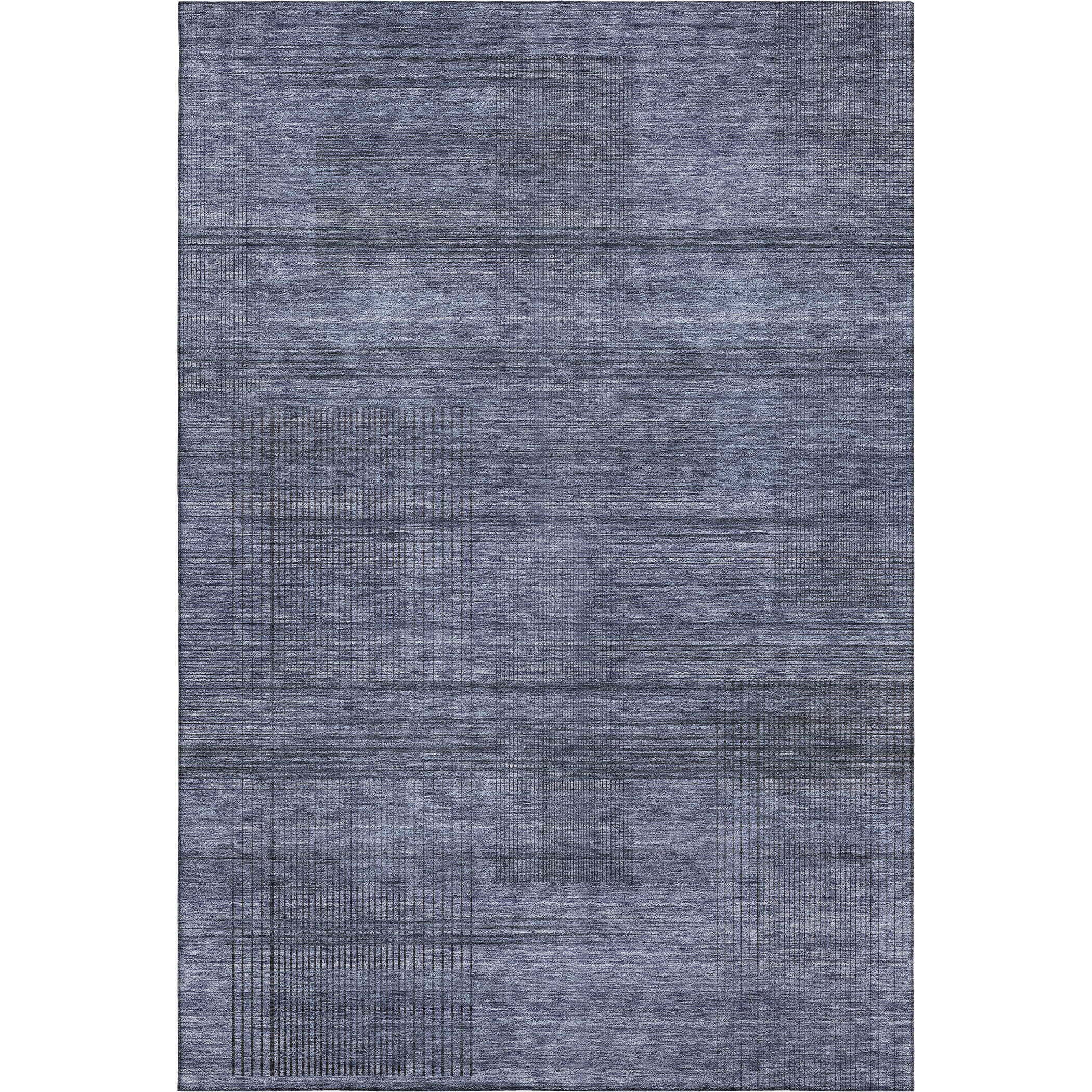 Porto Machine Washable Transitional Navy Blue Rug 2'6" x 3'10" #shape_Rectangle