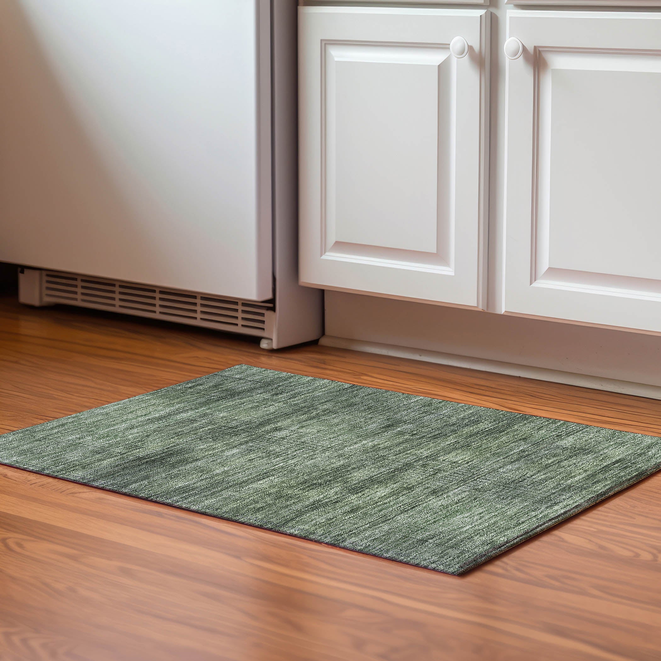 Porto Machine Washable Transitional Olive Green Rug 1'8" x 2'6" #shape_Rectangle